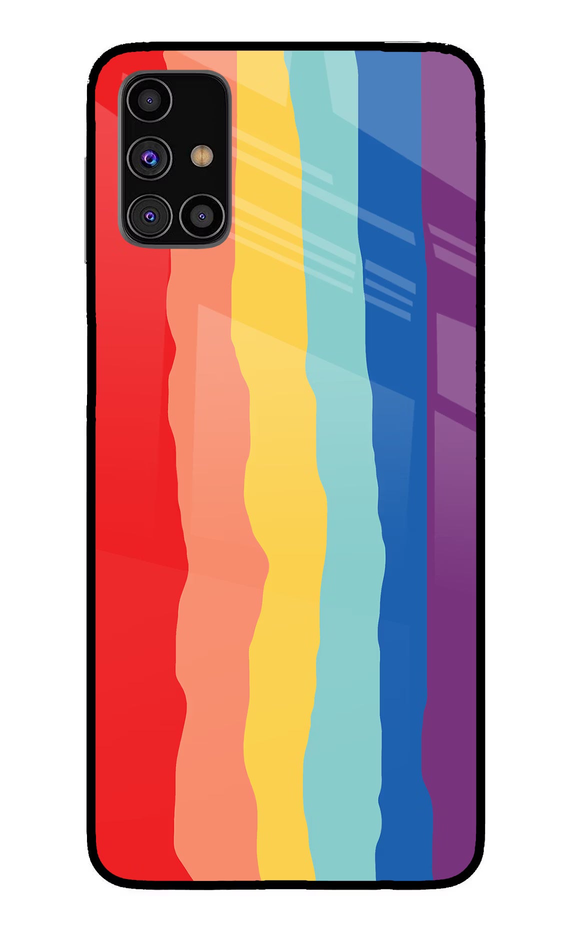 Rainbow Samsung M31s Back Cover - Rainbow Samsung M31s Glass Case Back Cover by Casekaro Rainbow Samsung M31s Glass Case Back Cover by Casekaro
