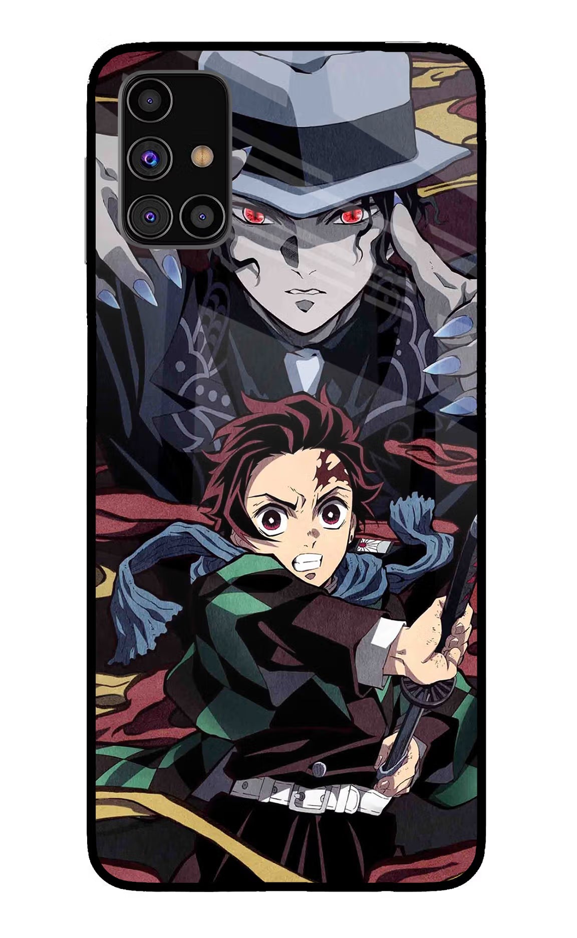 Demon Slayer Samsung M31s Back Cover - Demon Slayer Samsung M31s Glass Case Back Cover by Casekaro Demon Slayer Samsung M31s Glass Case Back Cover by Casekaro