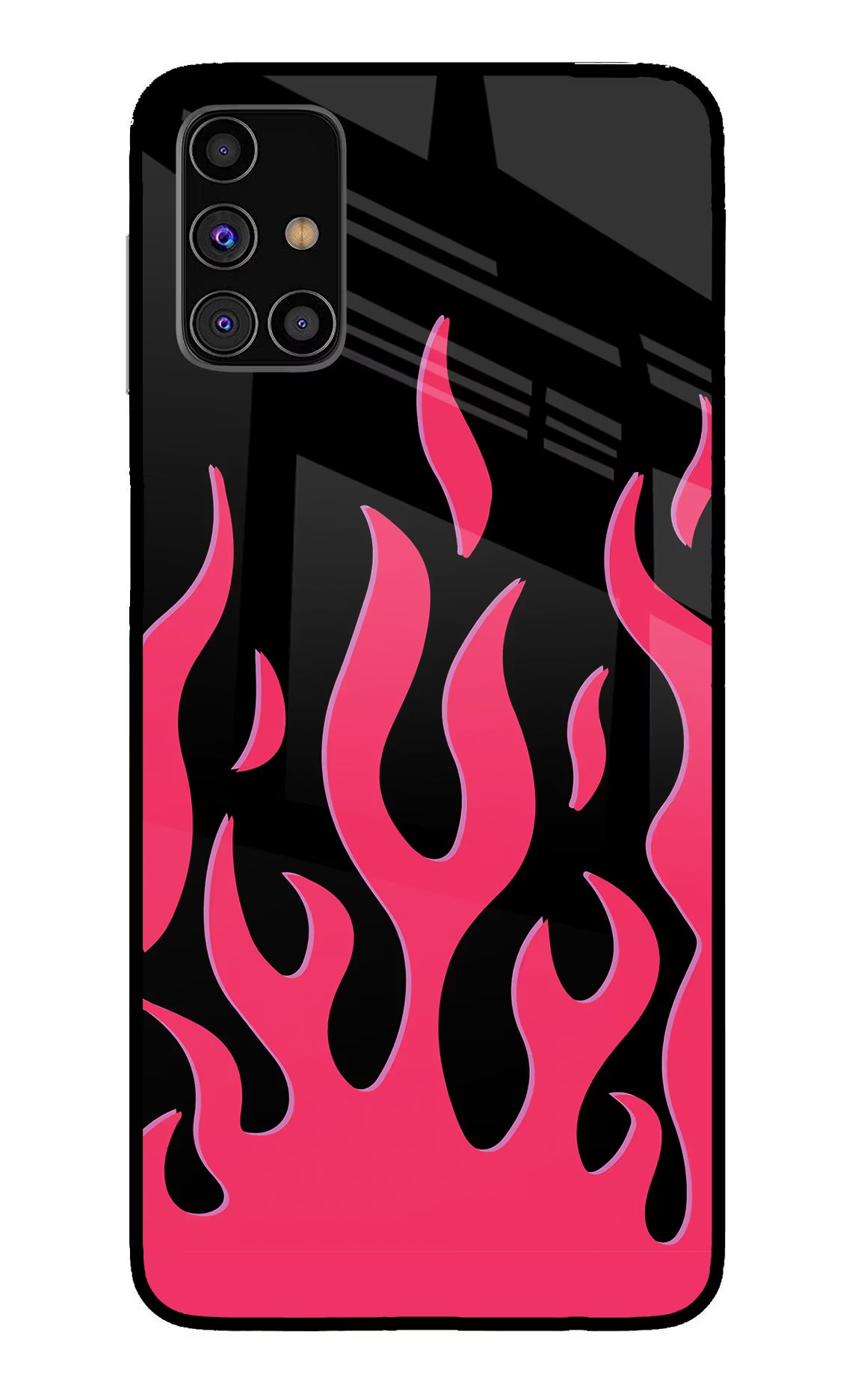 Fire Flames Samsung M31s Back Cover - Fire Flames Samsung M31s Glass Case Back Cover by Casekaro Fire Flames Samsung M31s Glass Case Back Cover by Casekaro