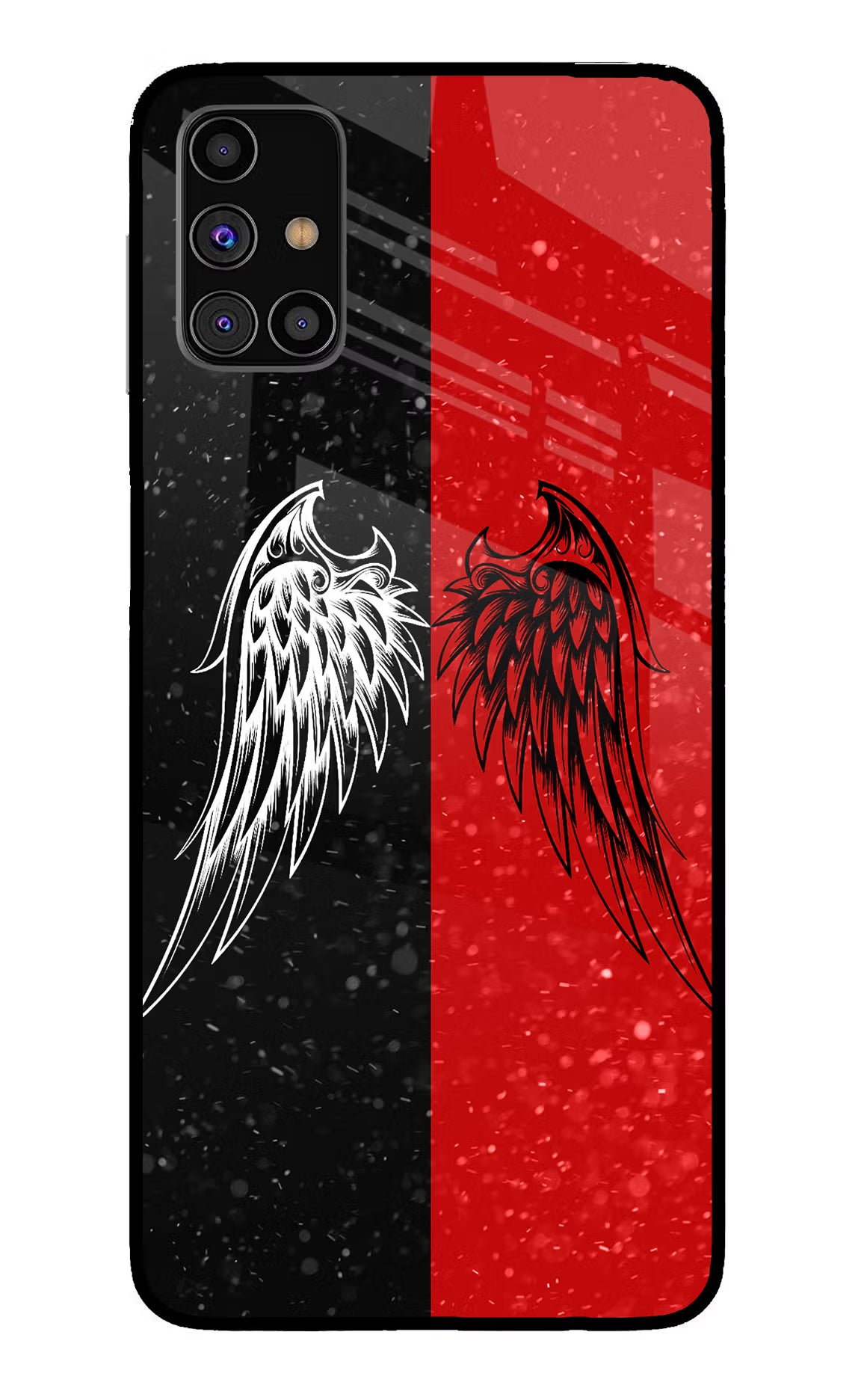 Wings Samsung M31s Back Cover - Wings Samsung M31s Glass Case Back Cover by Casekaro Wings Samsung M31s Glass Case Back Cover by Casekaro