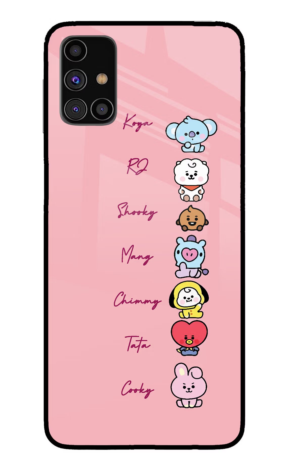 BTS names Samsung M31s Back Cover - BTS names Samsung M31s Glass Case Back Cover by Casekaro BTS names Samsung M31s Glass Case Back Cover by Casekaro