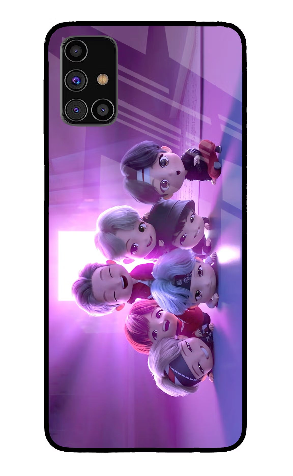 BTS Chibi Samsung M31s Glass Case - BTS Chibi Samsung M31s Glass Case BTS Chibi Samsung M31s Glass Case