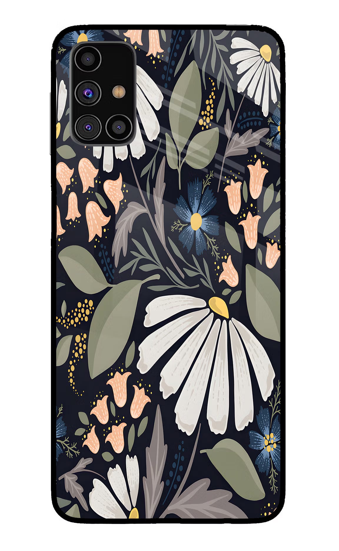 Flowers Art Samsung M31s Back Cover - Flowers Art Samsung M31s Glass Case Back Cover by Casekaro Flowers Art Samsung M31s Glass Case Back Cover by Casekaro