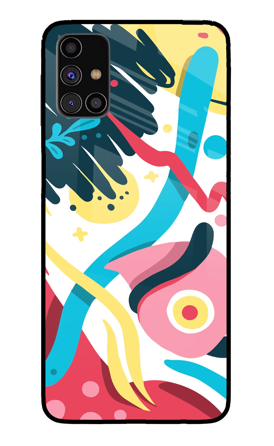 Trippy Samsung M31s Back Cover - Trippy Samsung M31s Glass Case Back Cover by Casekaro Trippy Samsung M31s Glass Case Back Cover by Casekaro