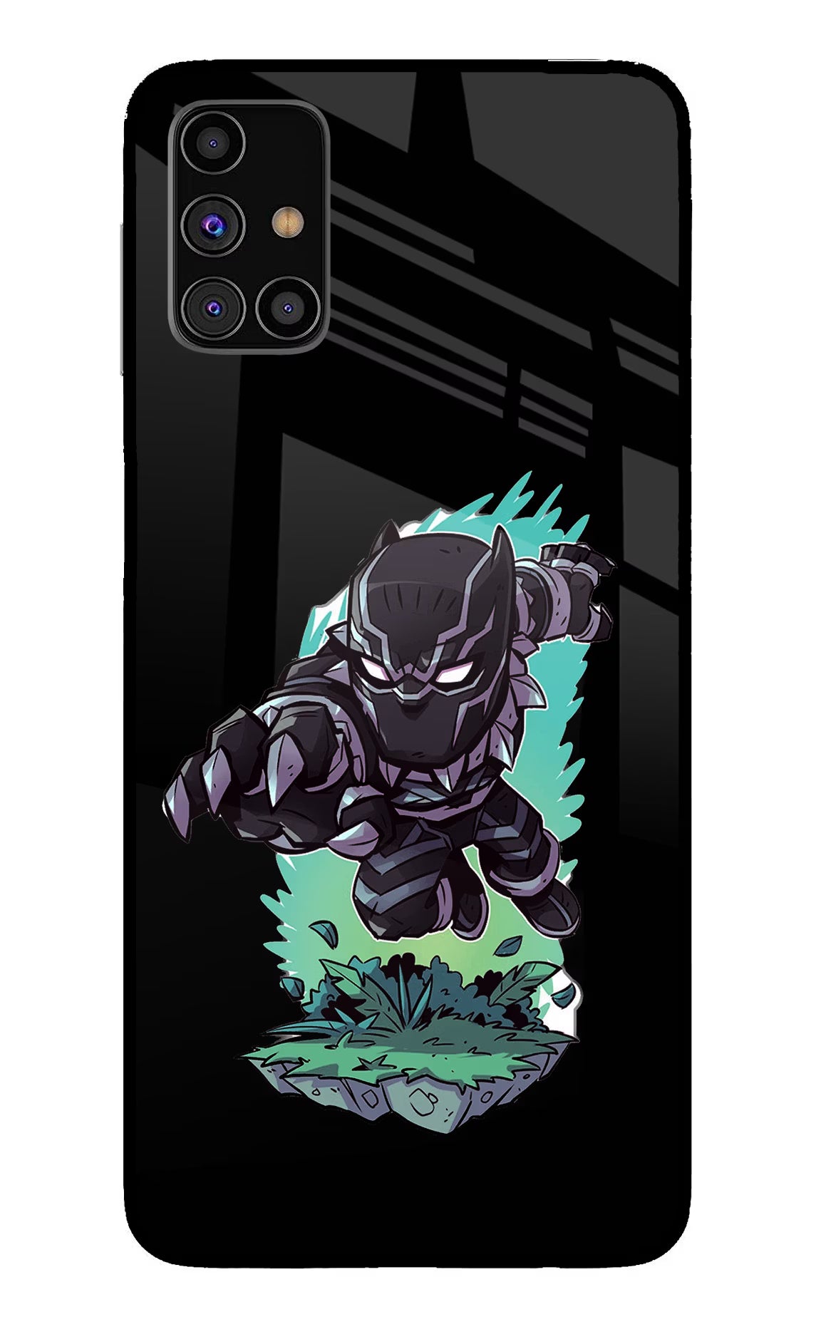 Black Panther Samsung M31s Back Cover - Black Panther Samsung M31s Glass Case Back Cover by Casekaro Black Panther Samsung M31s Glass Case Back Cover by Casekaro