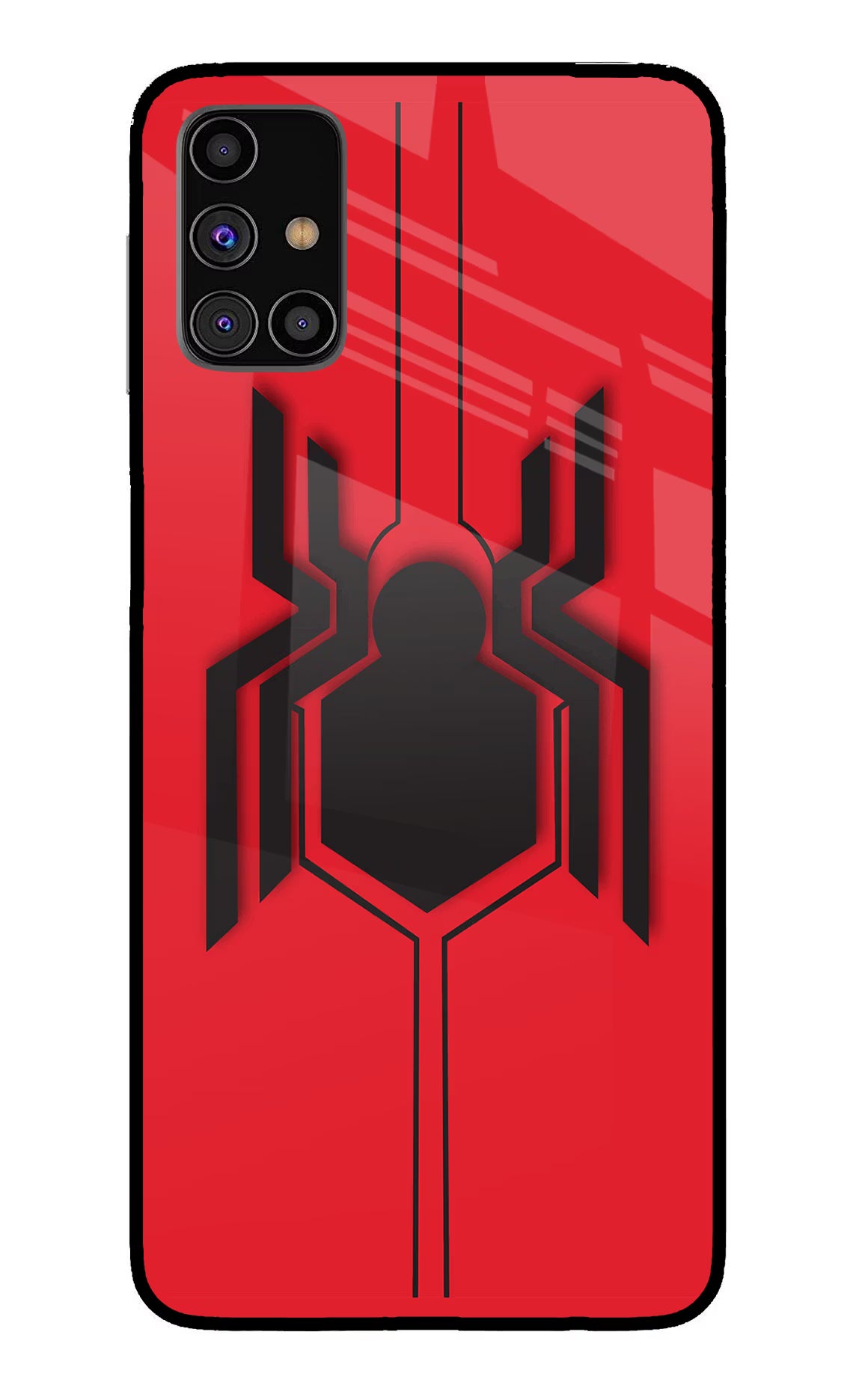 Spider Samsung M31s Back Cover - Spider Samsung M31s Glass Case Back Cover by Casekaro Spider Samsung M31s Glass Case Back Cover by Casekaro