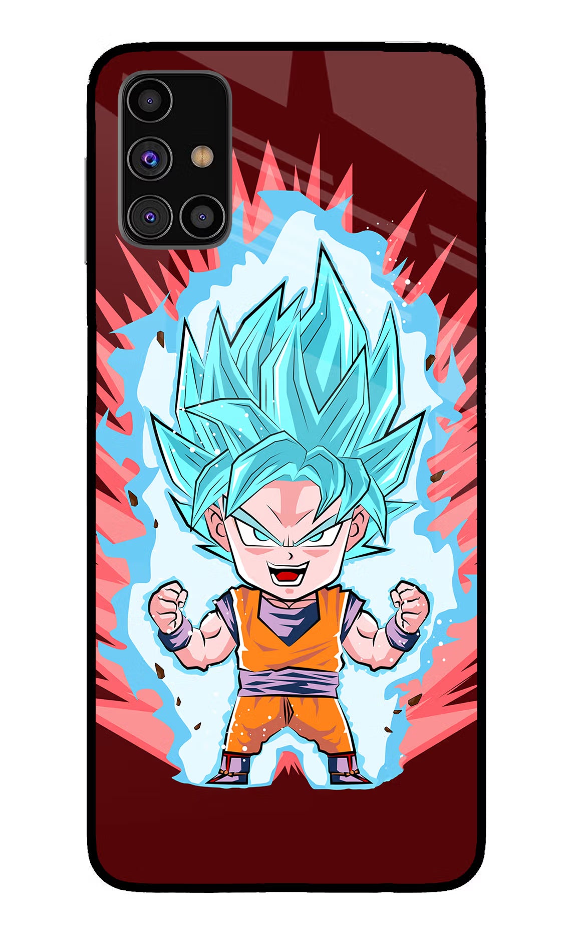 Goku Little Samsung M31s Back Cover - Goku Little Samsung M31s Glass Case Back Cover by Casekaro Goku Little Samsung M31s Glass Case Back Cover by Casekaro