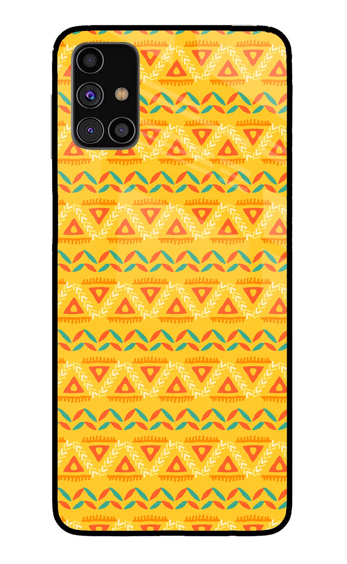 Tribal Pattern Samsung M31s Back Cover - Tribal Pattern Samsung M31s Glass Case Back Cover by Casekaro Tribal Pattern Samsung M31s Glass Case Back Cover by Casekaro