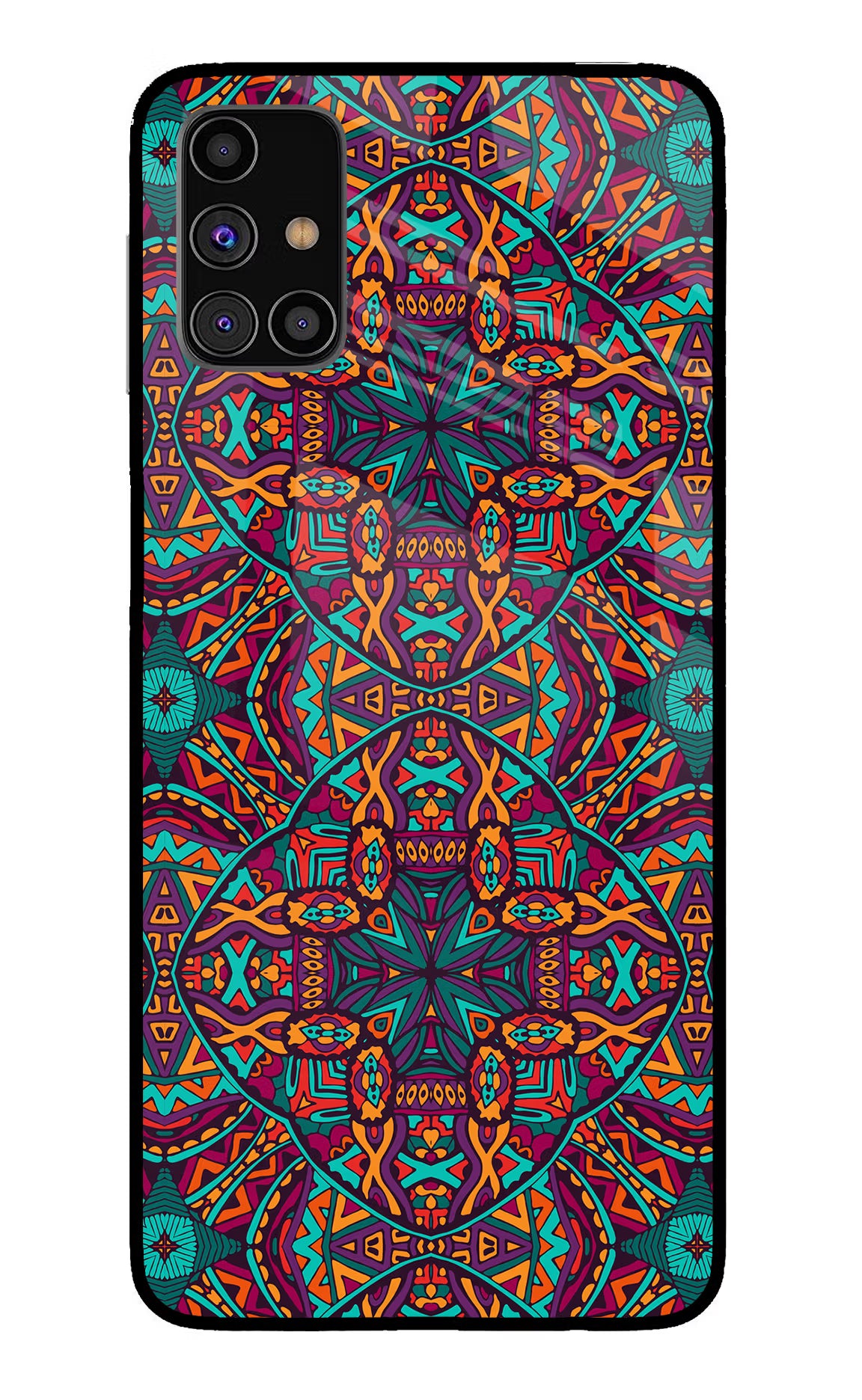 Colour Mandala Samsung M31s Back Cover - Colour Mandala Samsung M31s Glass Case Back Cover by Casekaro Colour Mandala Samsung M31s Glass Case Back Cover by Casekaro
