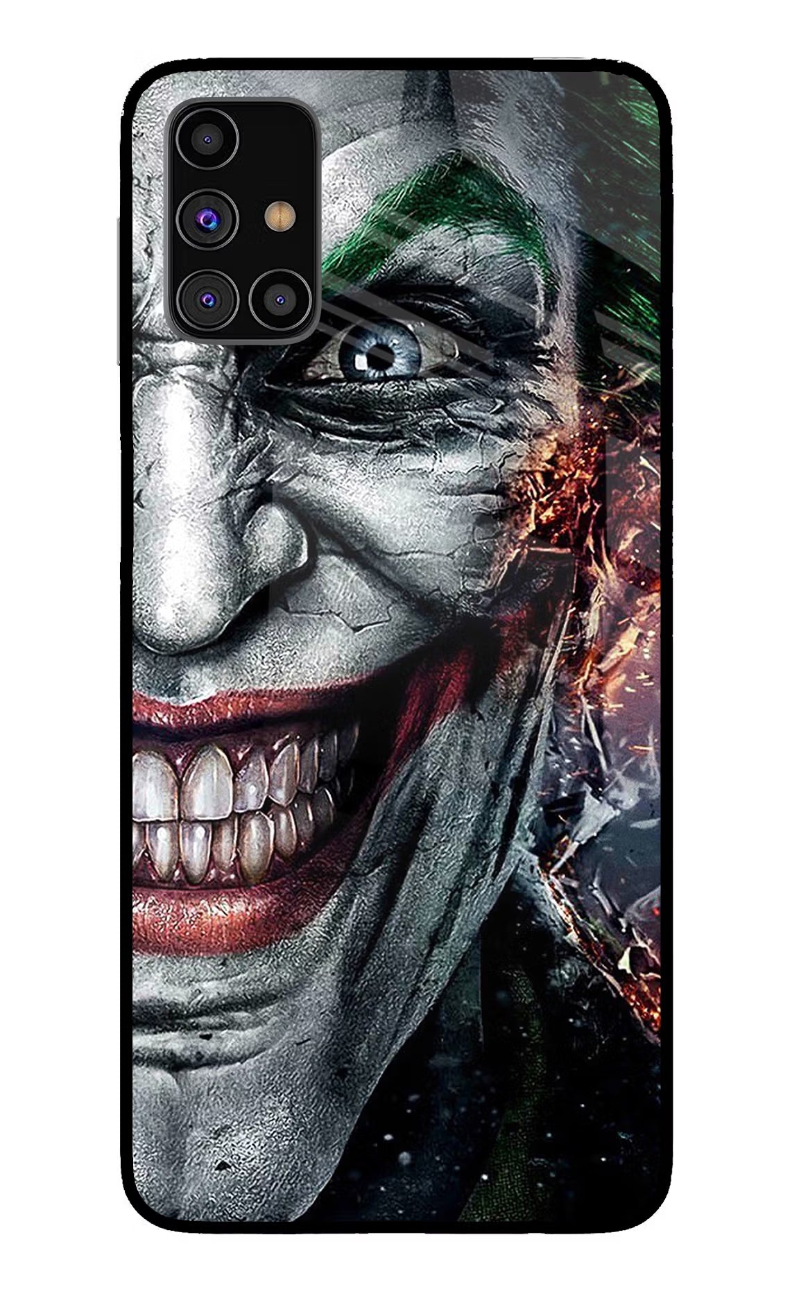 Joker Cam Samsung M31s Back Cover - Joker Cam Samsung M31s Glass Case Back Cover by Casekaro Joker Cam Samsung M31s Glass Case Back Cover by Casekaro