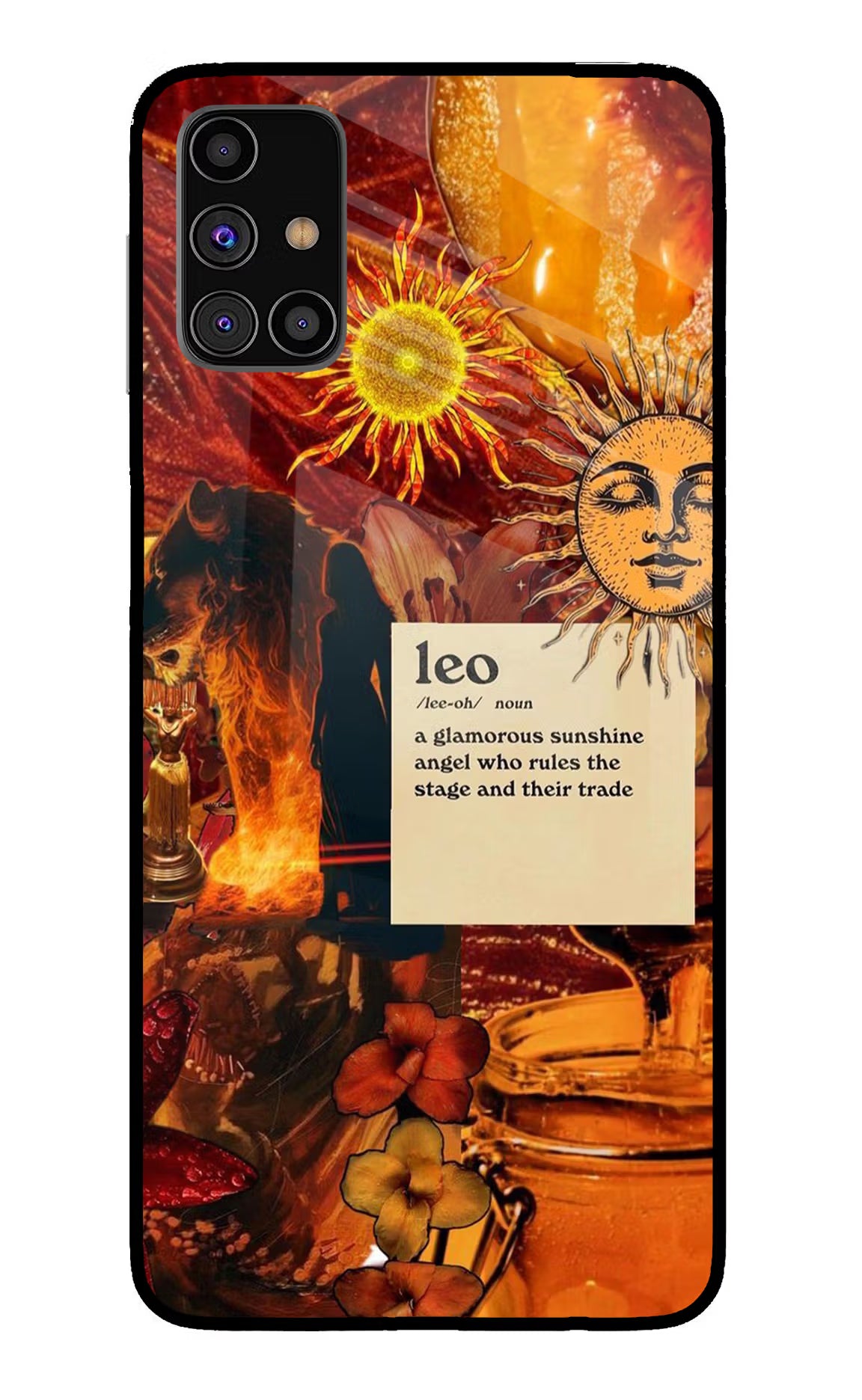Leo Zodiac Samsung M31s Back Cover - Leo Zodiac Samsung M31s Glass Case Back Cover by Casekaro Leo Zodiac Samsung M31s Glass Case Back Cover by Casekaro
