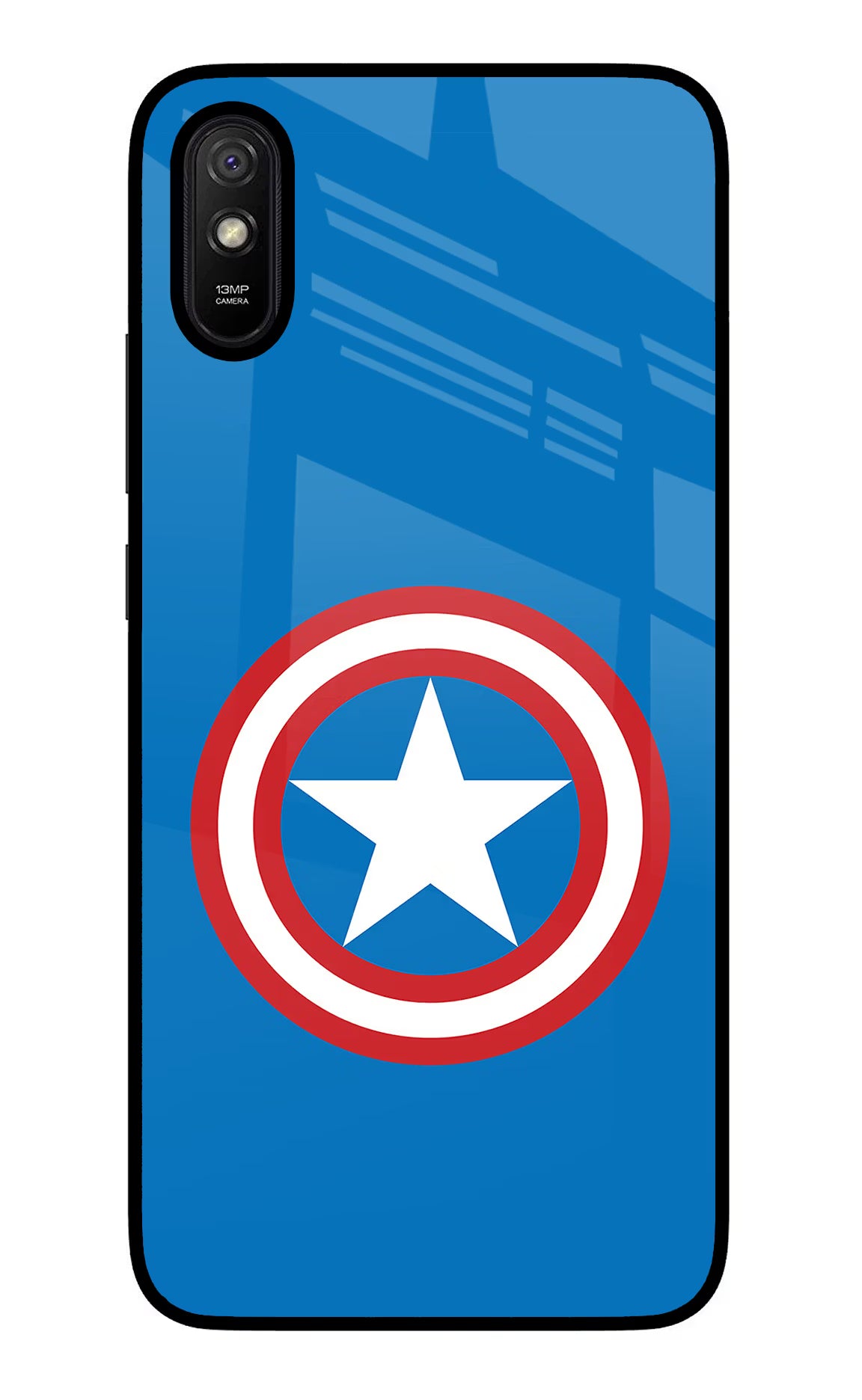 Captain America Logo Redmi 9A/9i Glass Case - Captain America Logo Redmi 9A/9i Glass Case Captain America Logo Redmi 9A/9i Glass Case