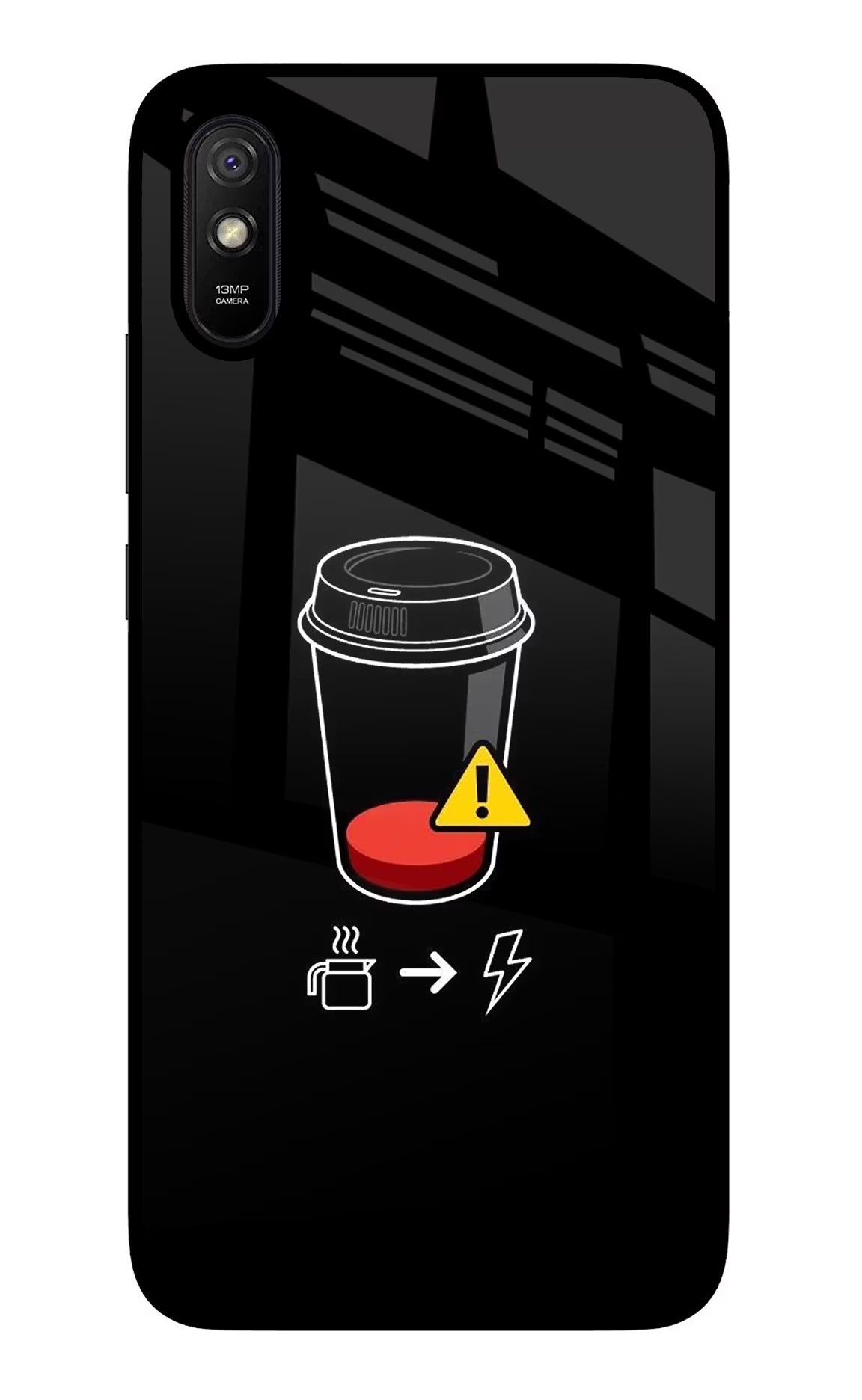 Coffee Redmi 9A/9i Glass Case - Coffee Redmi 9A/9i Glass Case Coffee Redmi 9A/9i Glass Case