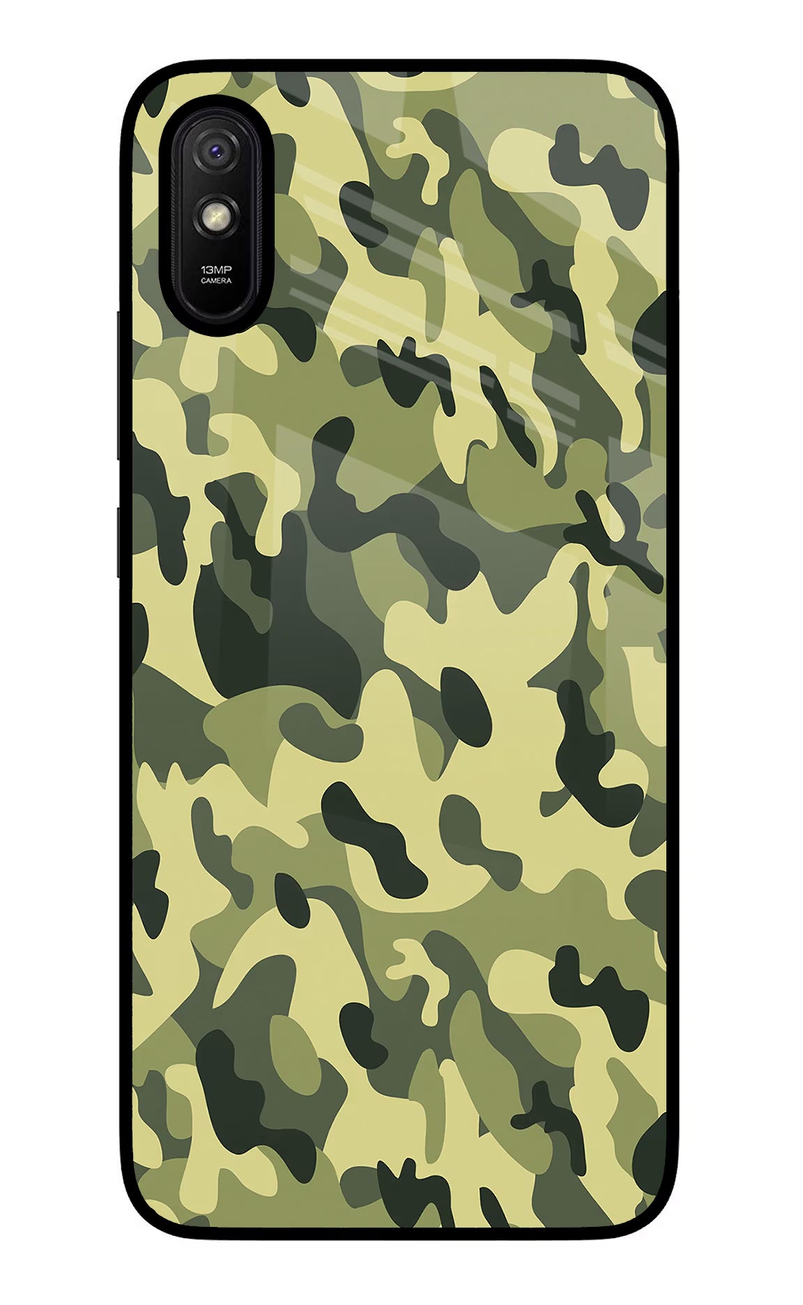 Camouflage Redmi 9A/9i Glass Case - Camouflage Redmi 9A/9i Glass Case Camouflage Redmi 9A/9i Glass Case