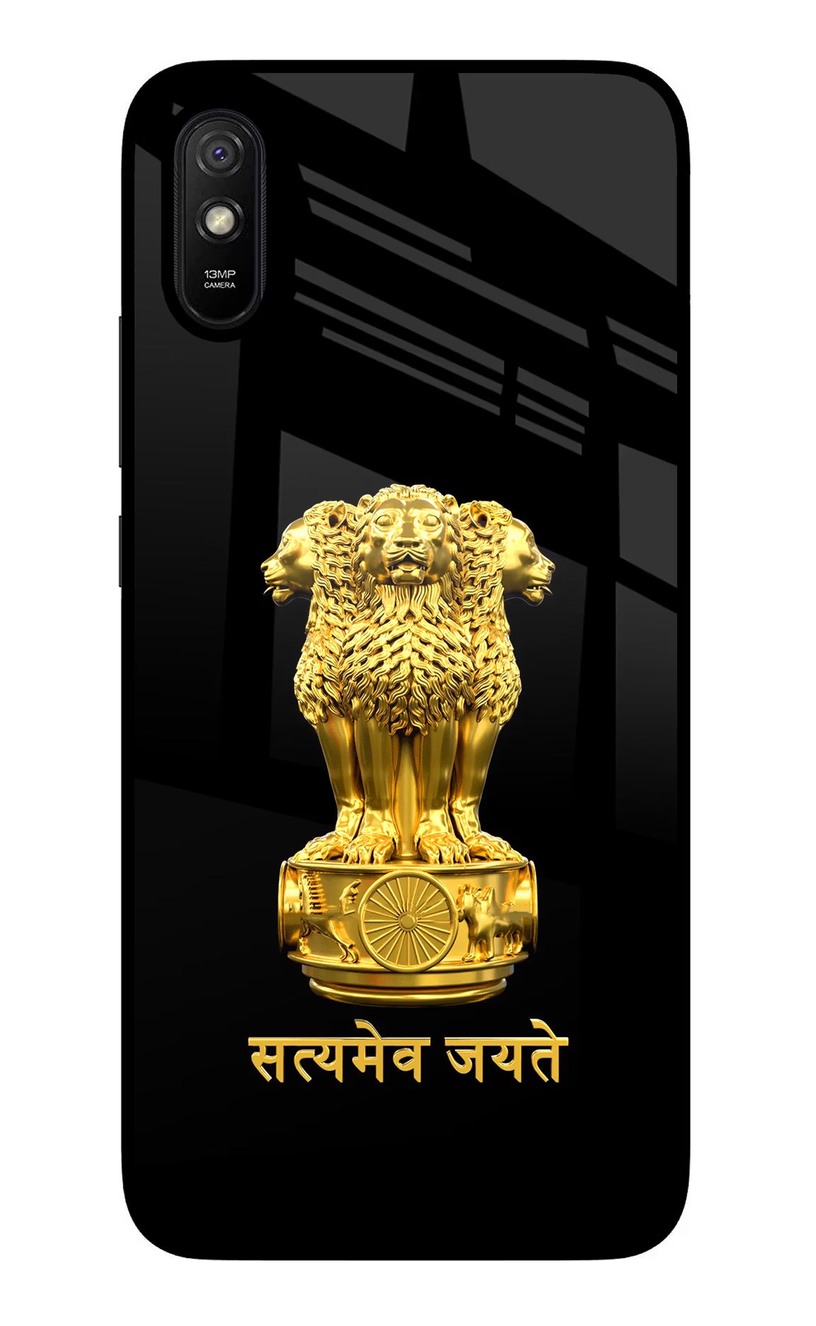 Satyamev Jayate Golden Redmi 9A/9i Glass Case - Satyamev Jayate Golden Redmi 9A/9i Glass Case Satyamev Jayate Golden Redmi 9A/9i Glass Case