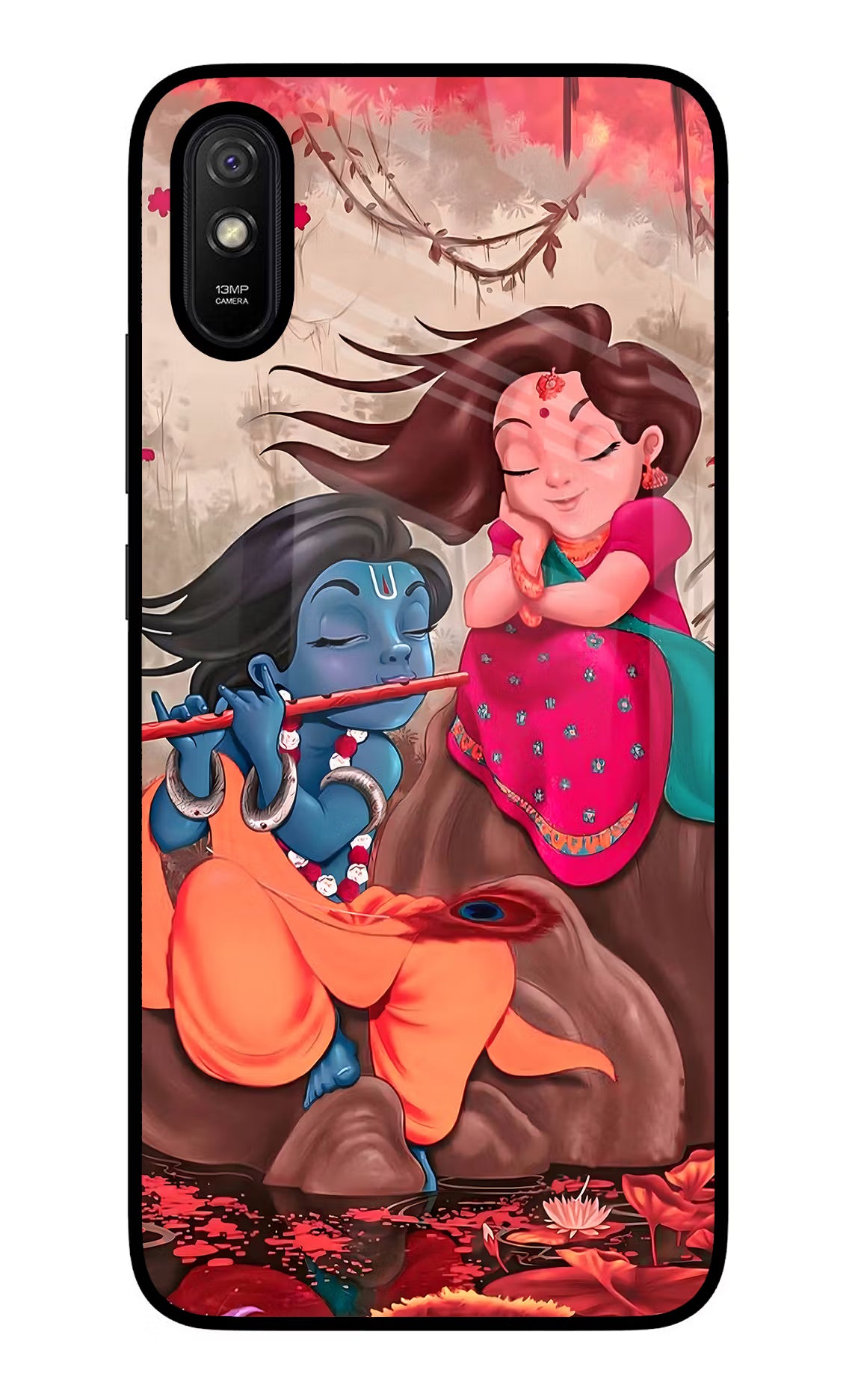 Radhe Krishna Redmi 9A/9i Glass Case - Radhe Krishna Redmi 9A/9i Glass Case Radhe Krishna Redmi 9A/9i Glass Case