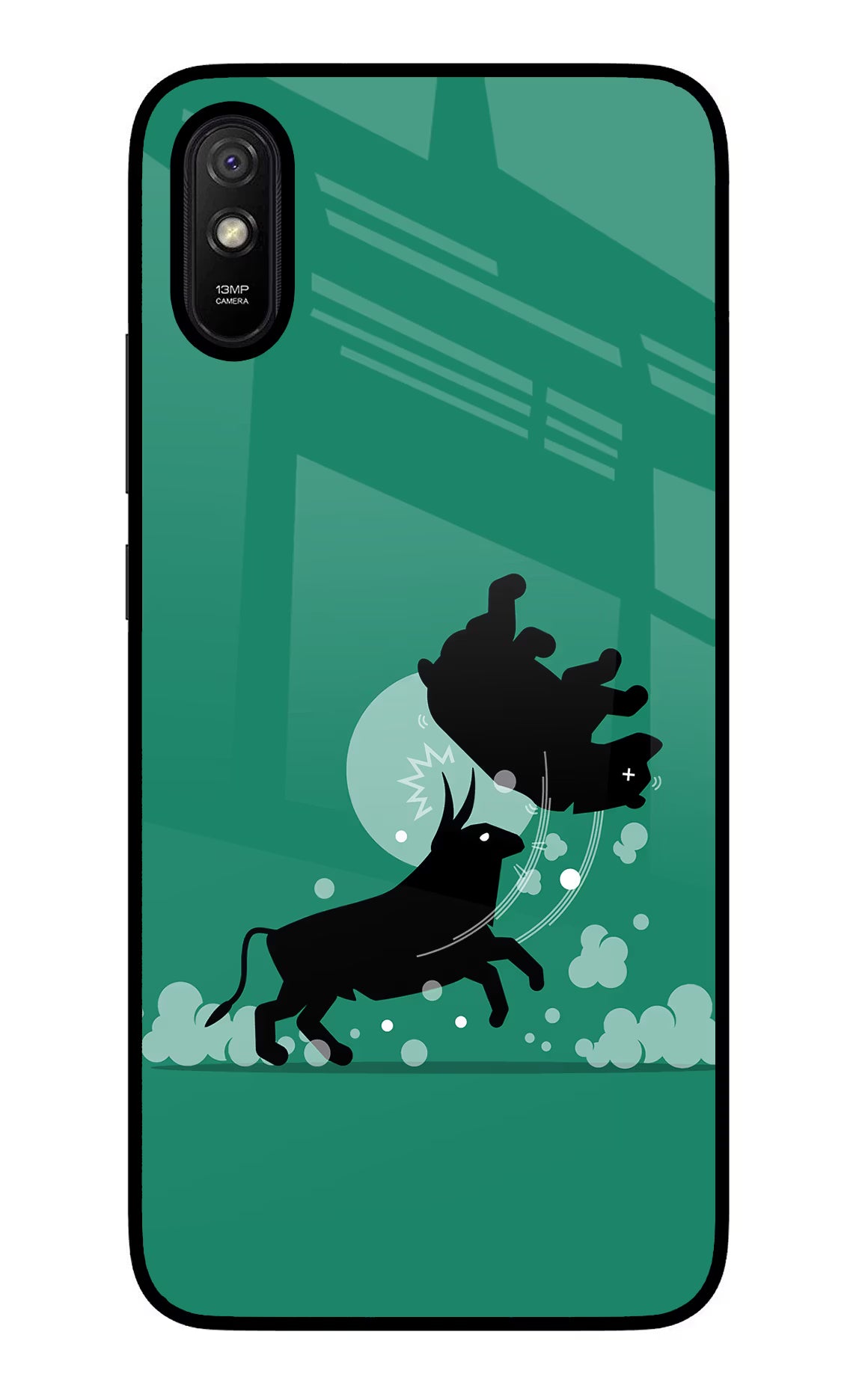 Bull Conqueror Redmi 9A/9i Glass Case - Bull Conqueror Redmi 9A/9i Glass Case Bull Conqueror Redmi 9A/9i Glass Case