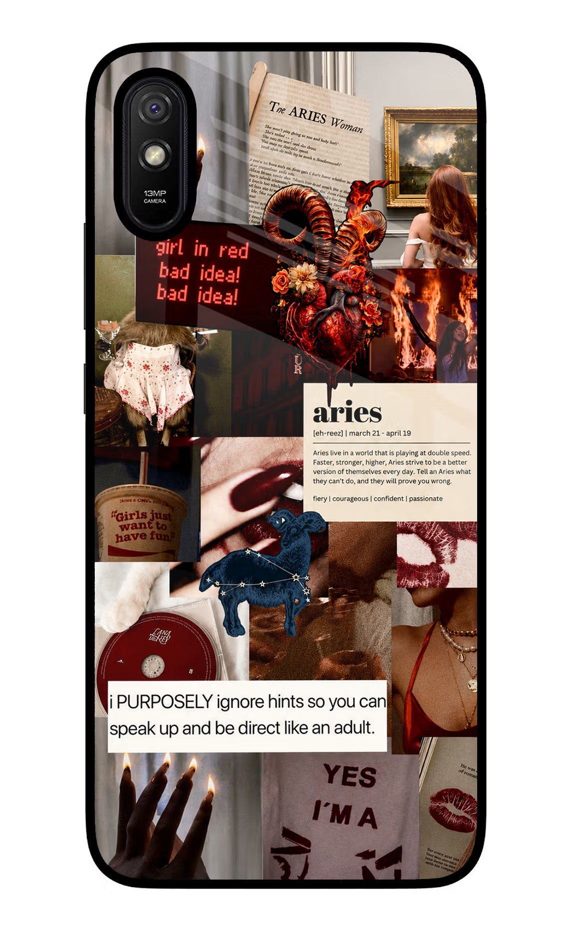 Zodiac Aries Redmi 9A/9i Glass Case - Zodiac Aries Redmi 9A/9i Glass Case Zodiac Aries Redmi 9A/9i Glass Case