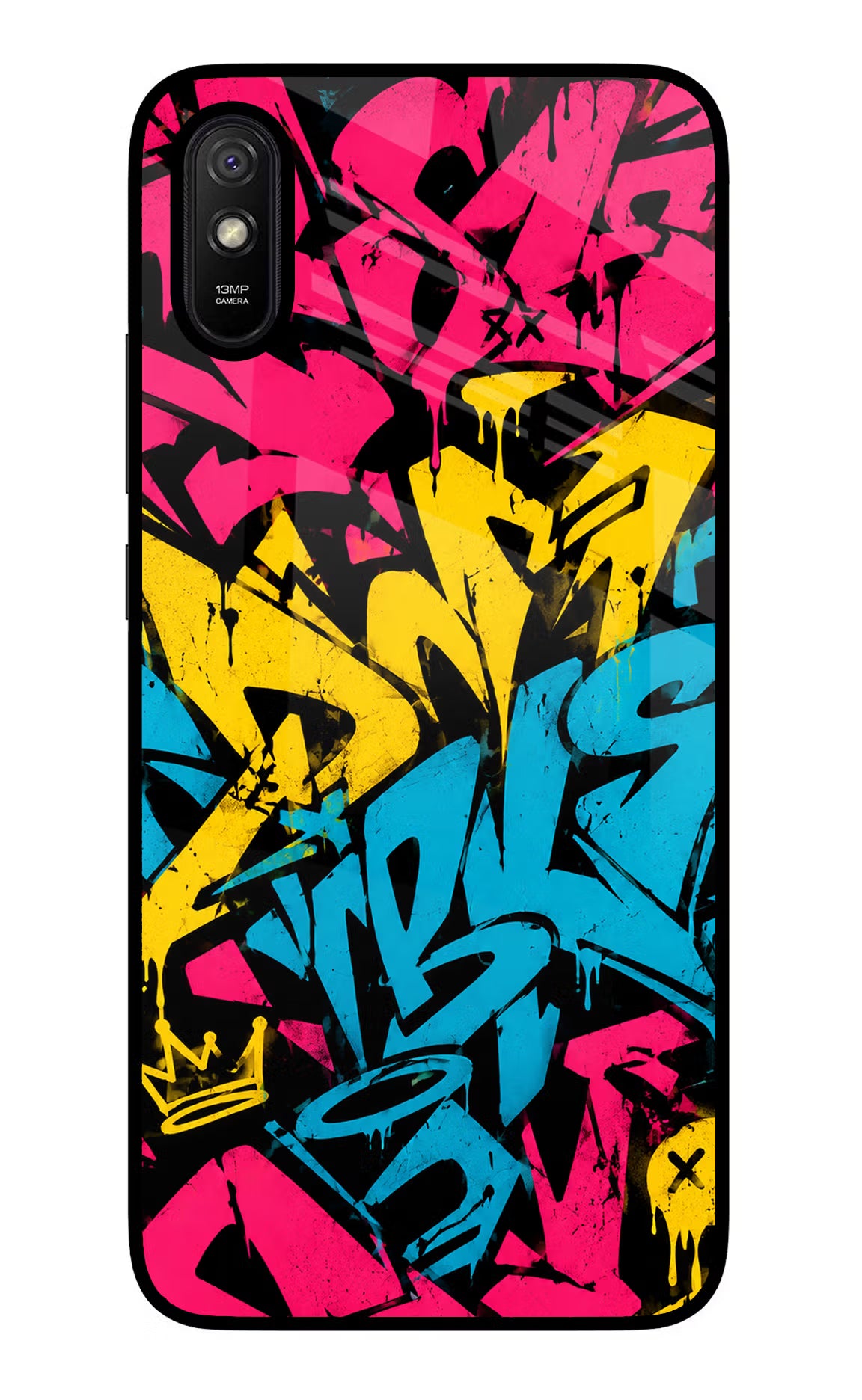 Graffiti Vibe Redmi 9A/9i Glass Case - Graffiti Vibe Redmi 9A/9i Glass Case Graffiti Vibe Redmi 9A/9i Glass Case