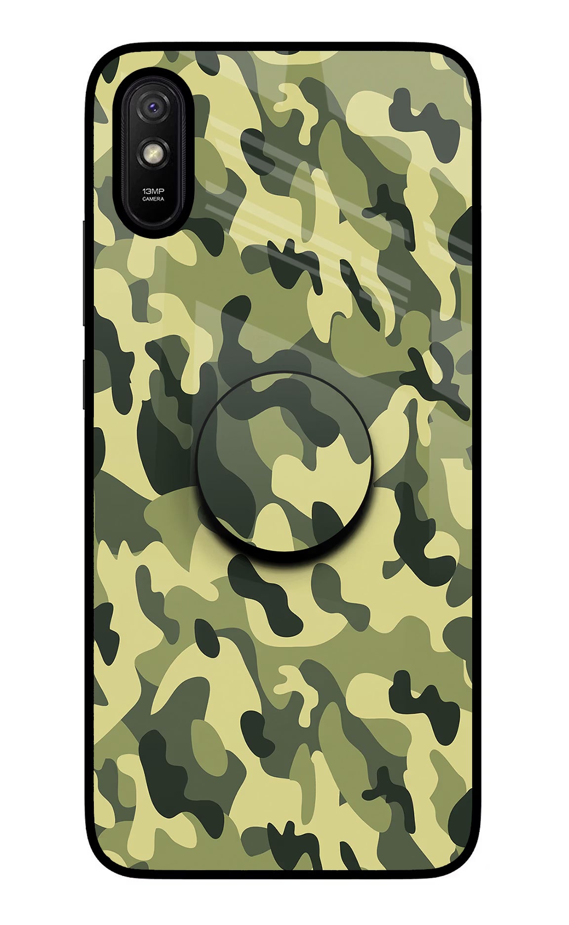 Camouflage Redmi 9A/9i Glass Case - Camouflage Redmi 9A/9i Glass Case Camouflage Redmi 9A/9i Glass Case