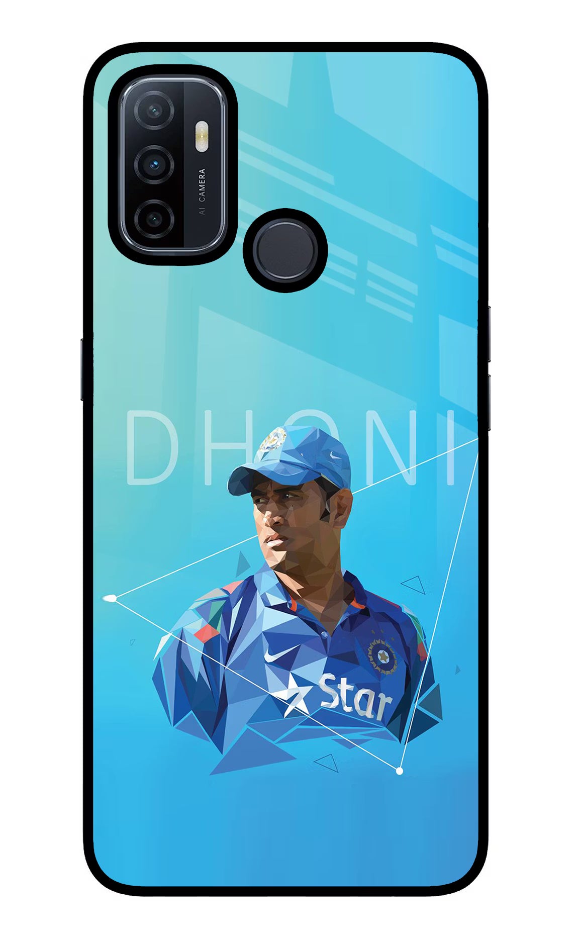 Dhoni Artwork Oppo A53 2020 Glass Case - Dhoni Artwork Oppo A53 2020 Glass Case Dhoni Artwork Oppo A53 2020 Glass Case