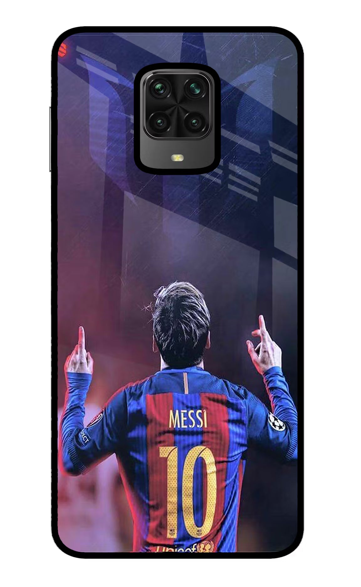Messi Poco M2 Pro Glass Case - Messi Poco M2 Pro Glass Case Messi Poco M2 Pro Glass Case