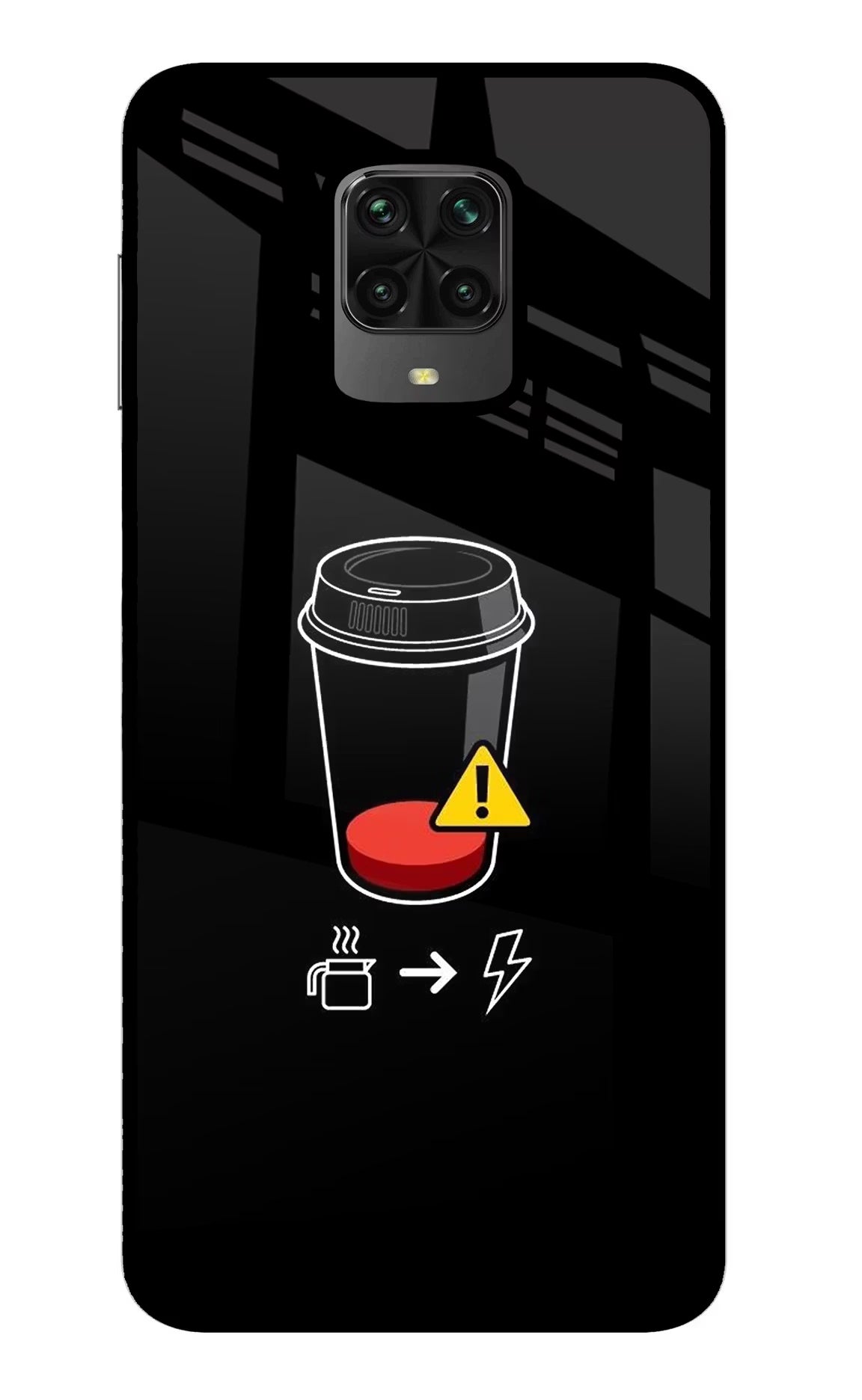 Coffee Poco M2 Pro Glass Case - Coffee Poco M2 Pro Glass Case Coffee Poco M2 Pro Glass Case