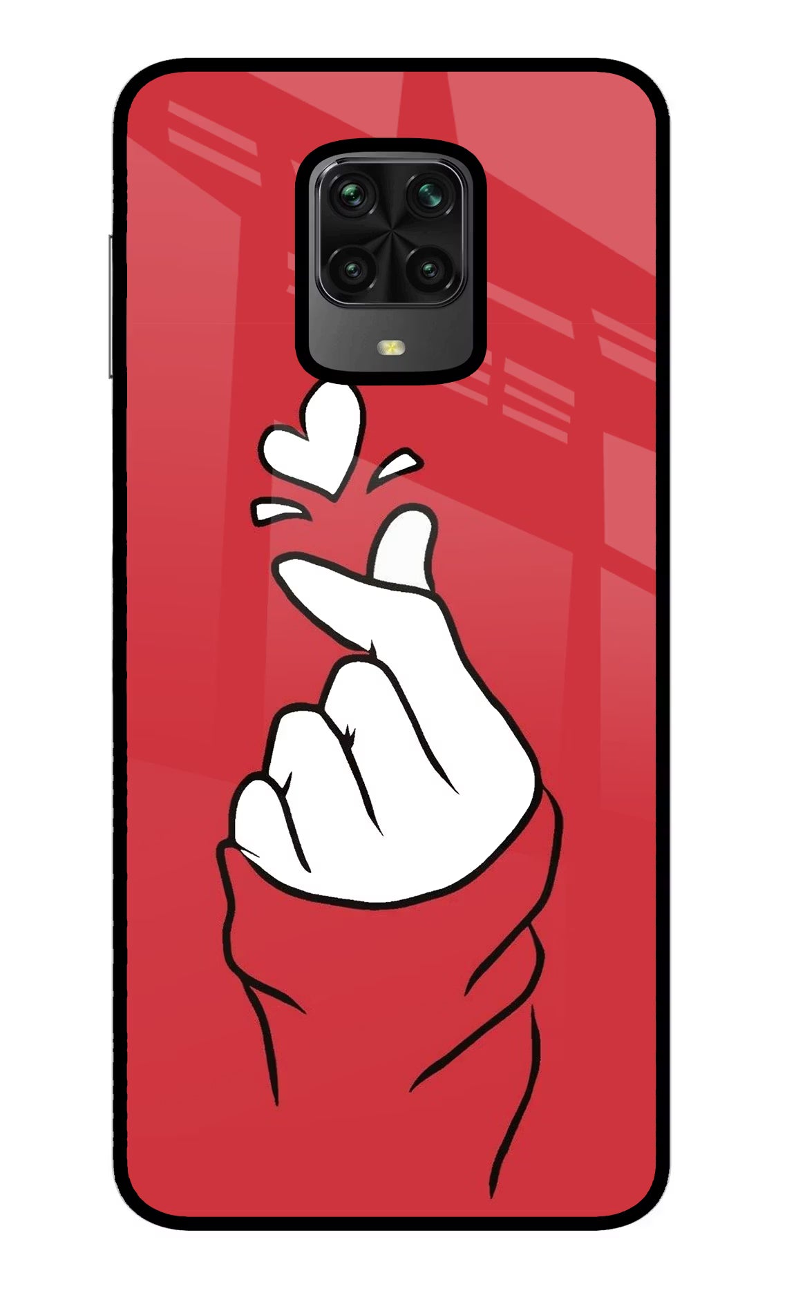 Korean Love Sign Poco M2 Pro Glass Case - Korean Love Sign Poco M2 Pro Glass Case Korean Love Sign Poco M2 Pro Glass Case