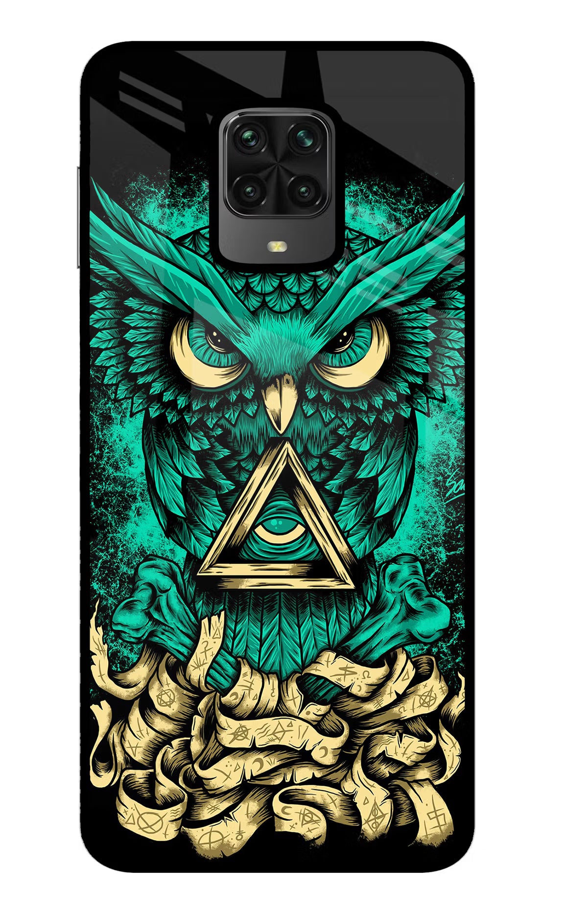Green Owl Poco M2 Pro Glass Case - Green Owl Poco M2 Pro Glass Case Green Owl Poco M2 Pro Glass Case