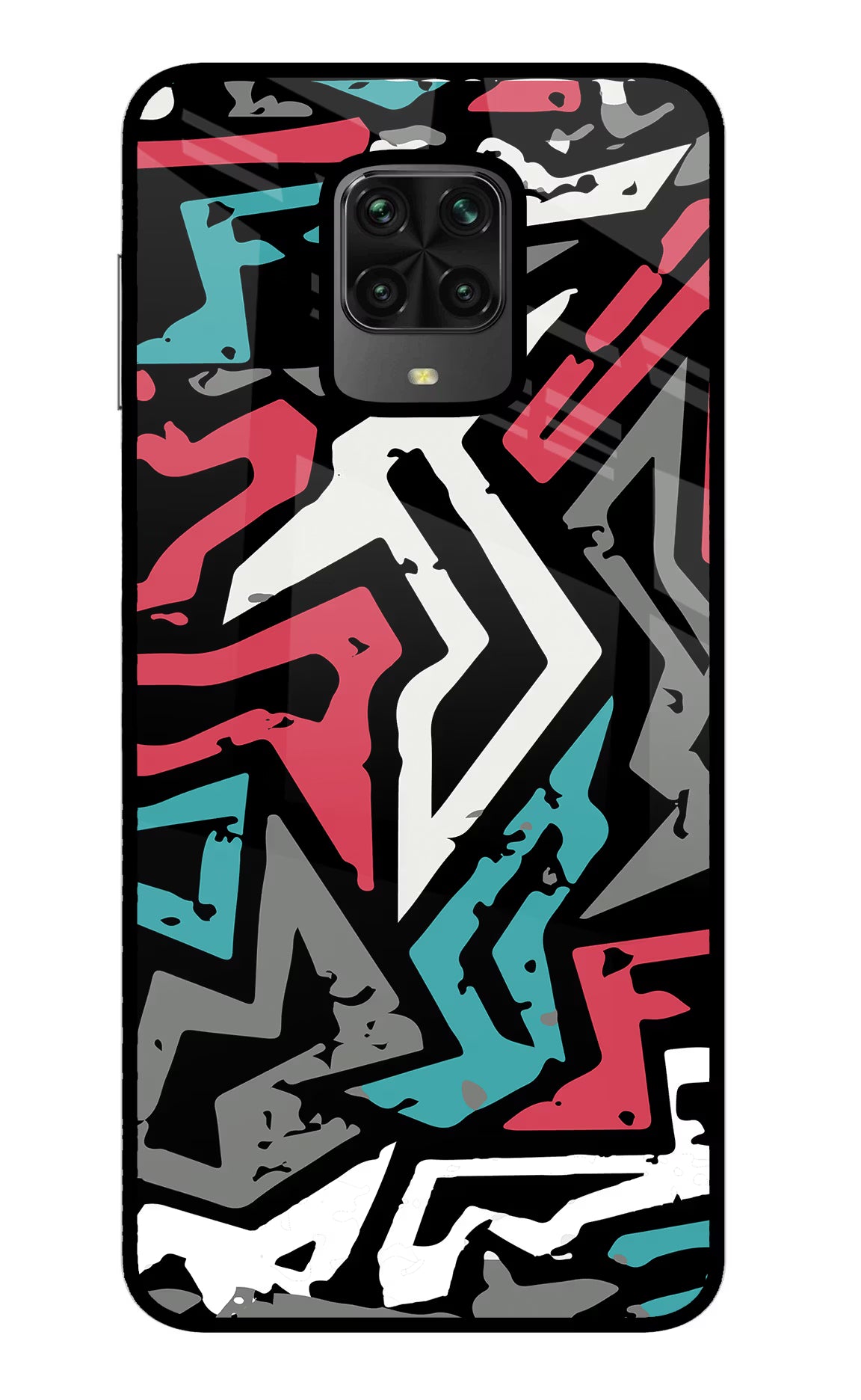 Geometric Graffiti Poco M2 Pro Glass Case - Geometric Graffiti Poco M2 Pro Glass Case Geometric Graffiti Poco M2 Pro Glass Case