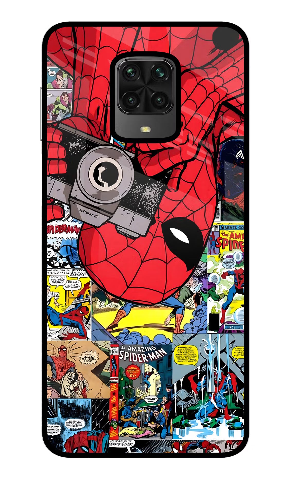 Spider Man Poco M2 Pro Glass Case - Spider Man Poco M2 Pro Glass Case Spider Man Poco M2 Pro Glass Case