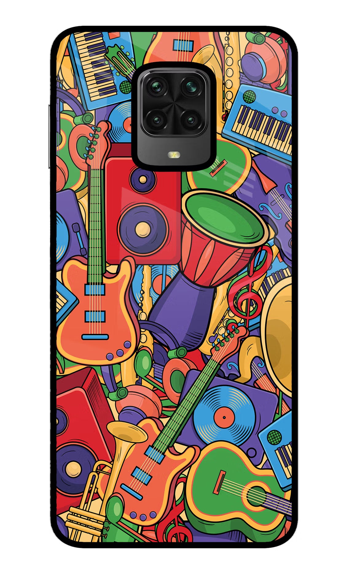 Music Instrument Doodle Poco M2 Pro Glass Case - Music Instrument Doodle Poco M2 Pro Glass Case Music Instrument Doodle Poco M2 Pro Glass Case