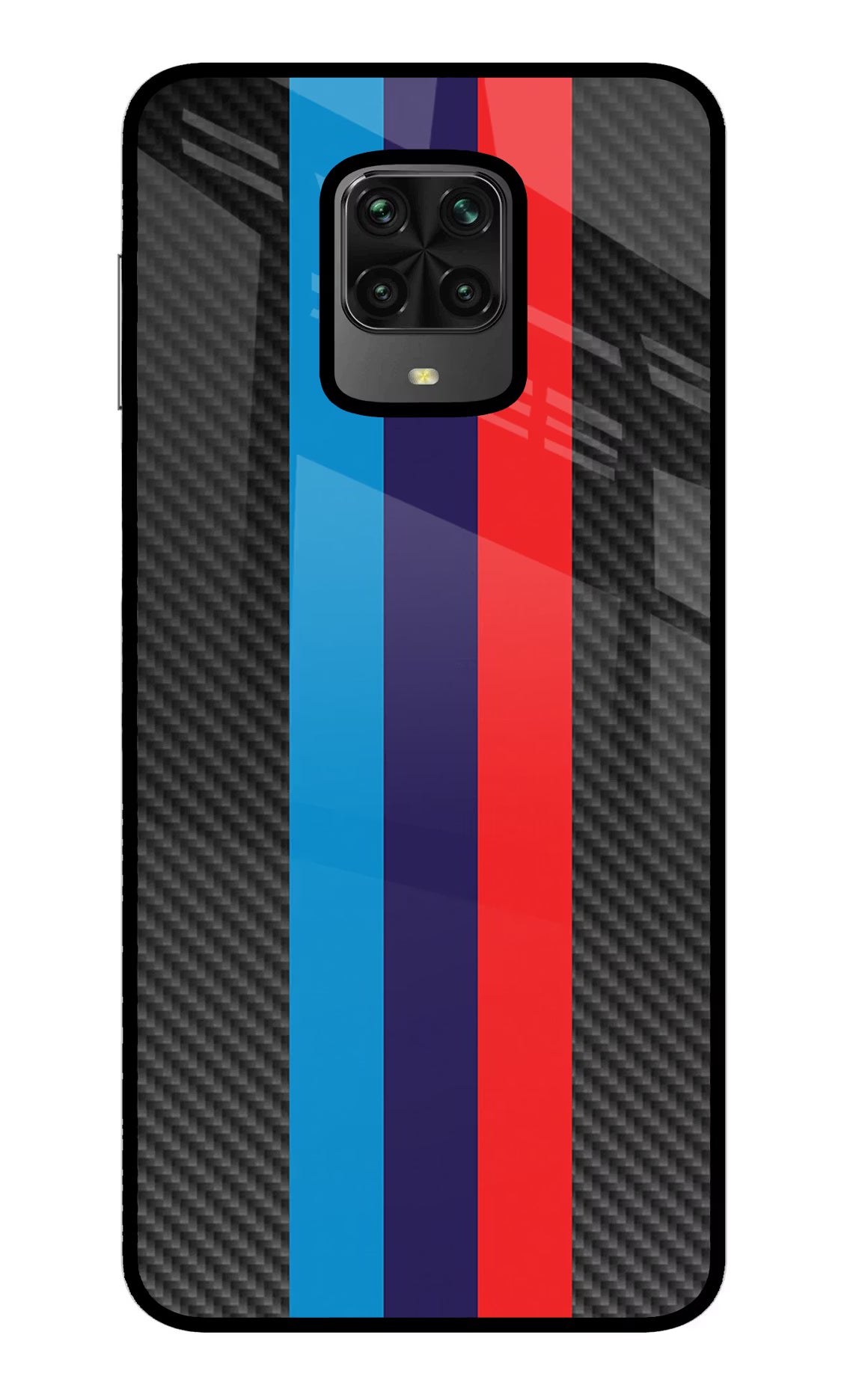 BMW Stripes Pattern Poco M2 Pro Glass Case - BMW Stripes Pattern Poco M2 Pro Glass Case BMW Stripes Pattern Poco M2 Pro Glass Case