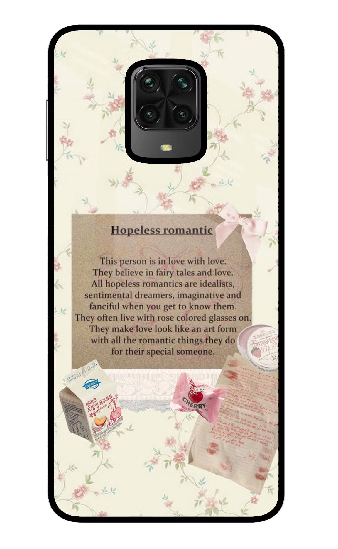 Hopeless Romantic Poco M2 Pro Glass Case - Hopeless Romantic Poco M2 Pro Glass Case Hopeless Romantic Poco M2 Pro Glass Case