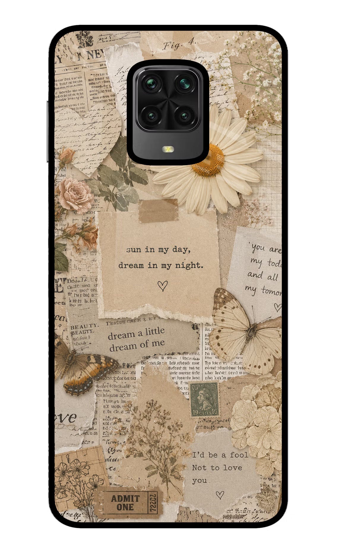 Vintage case Poco M2 Pro Glass Case - Vintage case Poco M2 Pro Glass Case Vintage case Poco M2 Pro Glass Case