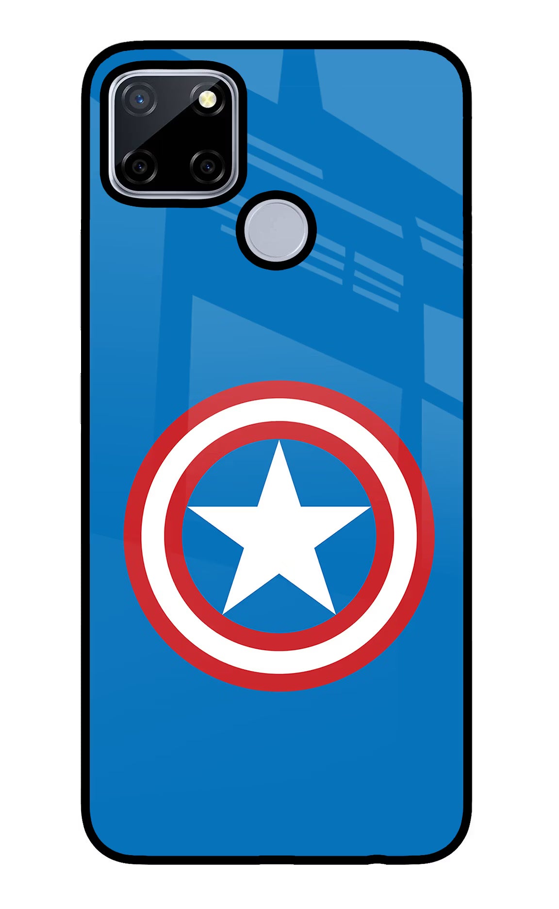 Captain America Logo Realme C12/Narzo 20 Glass Case - Captain America Logo Realme C12/Narzo 20 Glass Case Captain America Logo Realme C12/Narzo 20 Glass Case