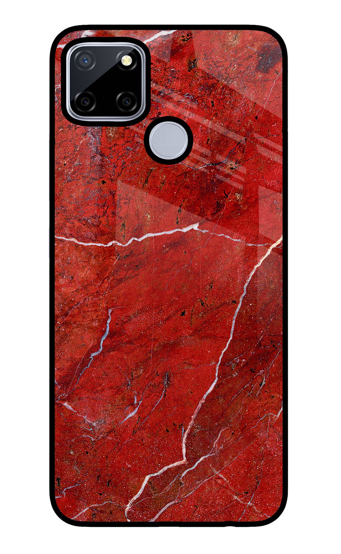 Red Marble Design Realme C12/Narzo 20 Glass Case - Red Marble Design Realme C12/Narzo 20 Glass Case Red Marble Design Realme C12/Narzo 20 Glass Case