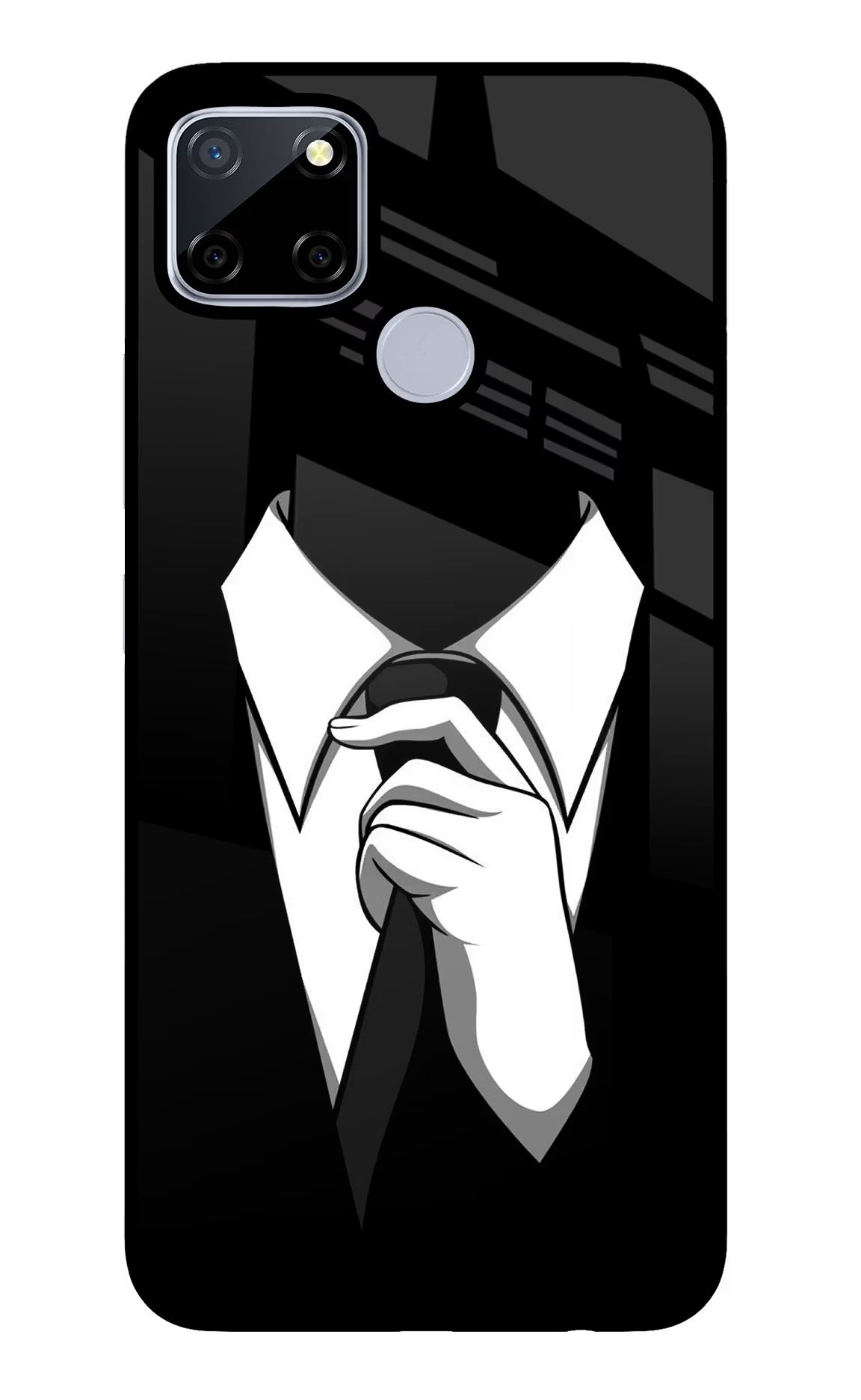 Black Tie Realme C12/Narzo 20 Glass Case - Black Tie Realme C12/Narzo 20 Glass Case Black Tie Realme C12/Narzo 20 Glass Case
