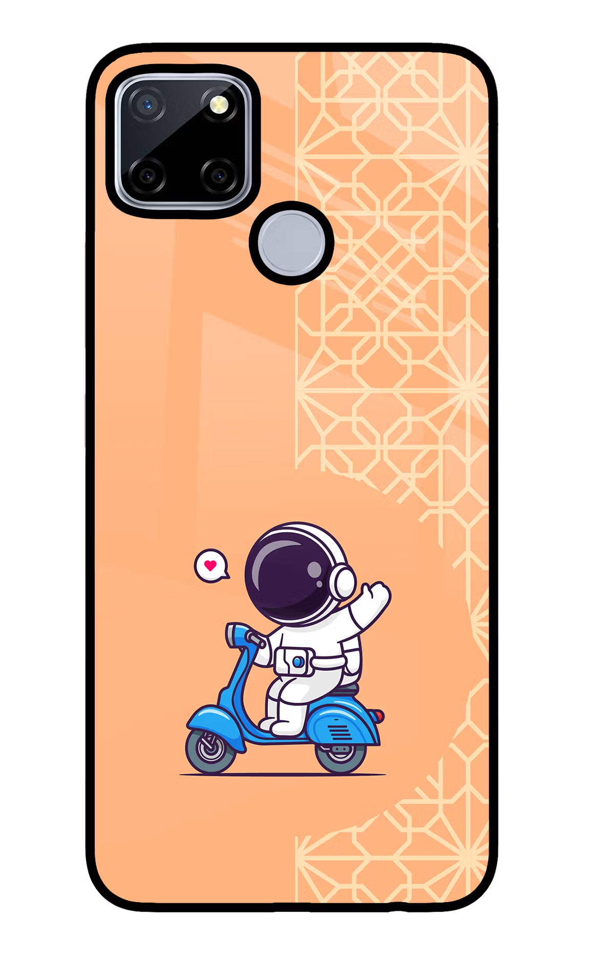 Cute Astronaut Riding Realme C12/Narzo 20 Glass Case - Cute Astronaut Riding Realme C12/Narzo 20 Glass Case Cute Astronaut Riding Realme C12/Narzo 20 Glass Case