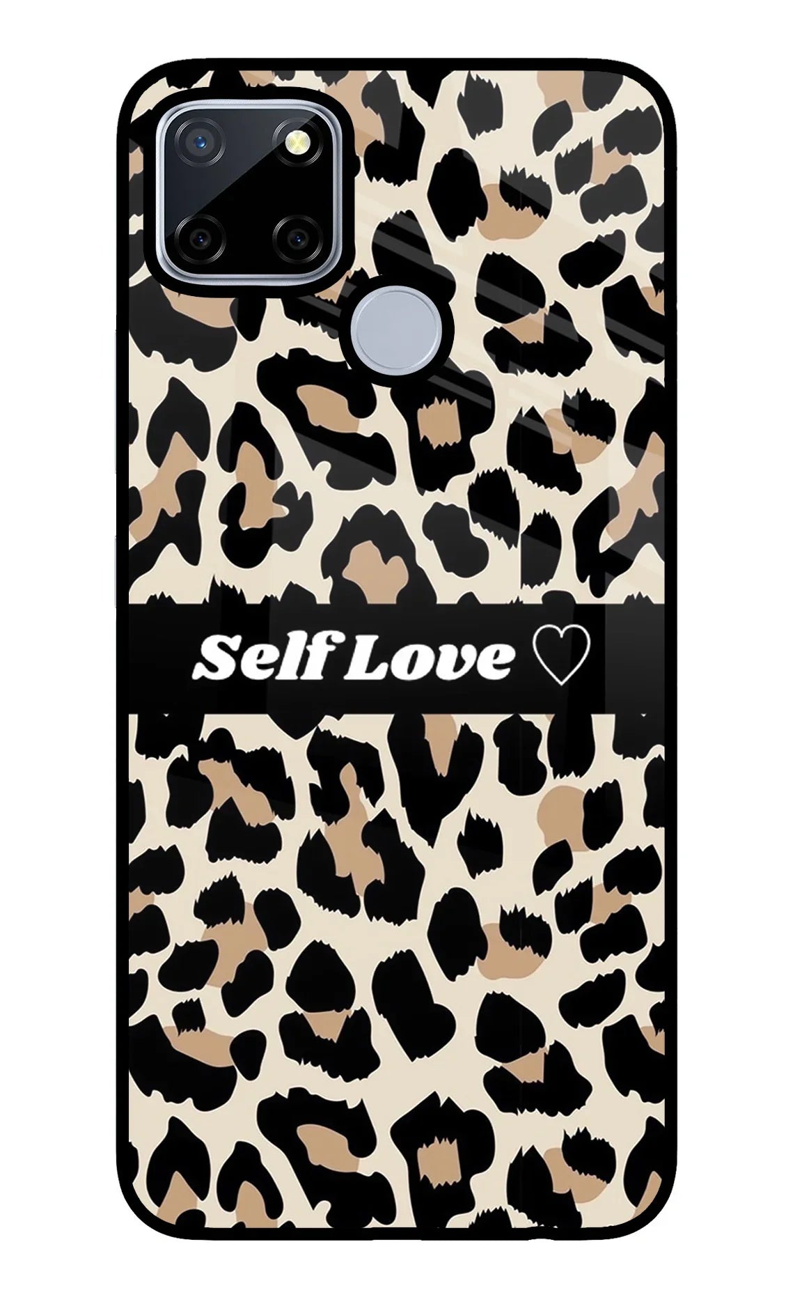 Leopard Print Self Love Realme C12/Narzo 20 Glass Case - Leopard Print Self Love Realme C12/Narzo 20 Glass Case Leopard Print Self Love Realme C12/Narzo 20 Glass Case
