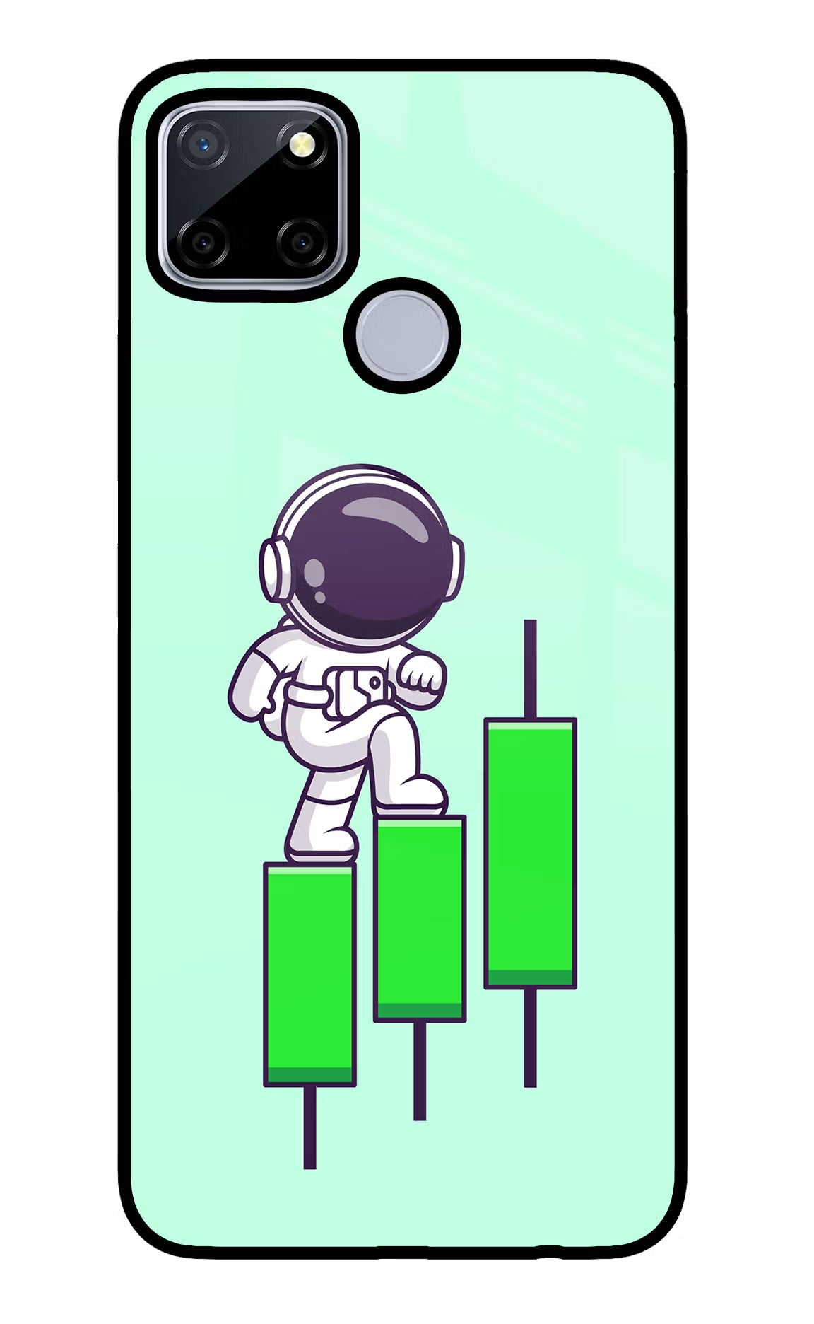 Astronaut Trader Realme C12/Narzo 20 Glass Case - Astronaut Trader Realme C12/Narzo 20 Glass Case Astronaut Trader Realme C12/Narzo 20 Glass Case