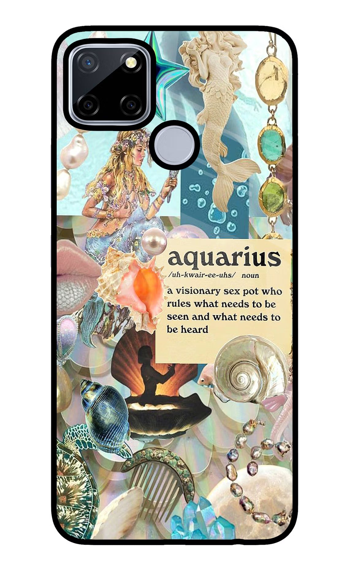 Aquarius Zodiac Realme C12/Narzo 20 Glass Case - Aquarius Zodiac Realme C12/Narzo 20 Glass Case Aquarius Zodiac Realme C12/Narzo 20 Glass Case