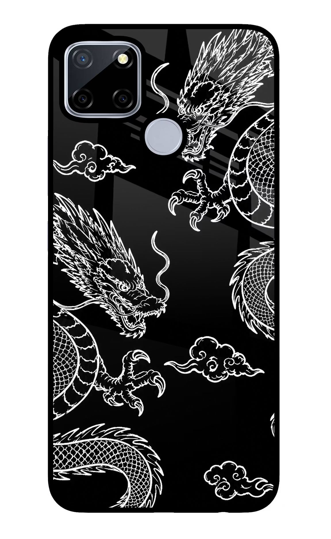 Twin Dragons Realme C12/Narzo 20 Glass Case - Twin Dragons Realme C12/Narzo 20 Glass Case Twin Dragons Realme C12/Narzo 20 Glass Case