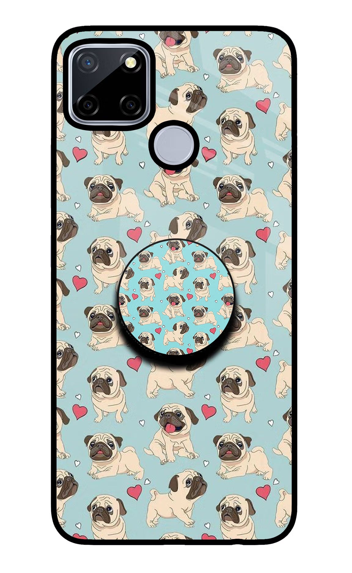 Pug Dog Realme C12/Narzo 20 Glass Case - Pug Dog Realme C12/Narzo 20 Glass Case Pug Dog Realme C12/Narzo 20 Glass Case