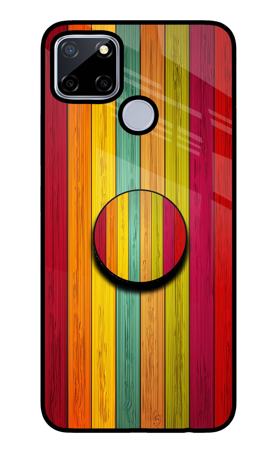 Multicolor Wooden Realme C12/Narzo 20 Glass Case - Multicolor Wooden Realme C12/Narzo 20 Glass Case Multicolor Wooden Realme C12/Narzo 20 Glass Case