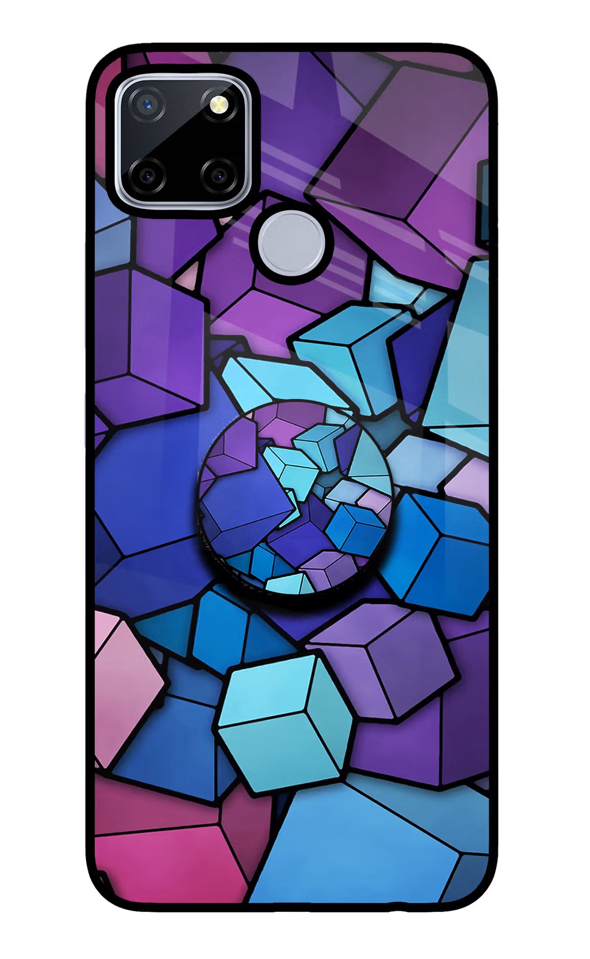 Cubic Abstract Realme C12/Narzo 20 Glass Case - Cubic Abstract Realme C12/Narzo 20 Glass Case Cubic Abstract Realme C12/Narzo 20 Glass Case