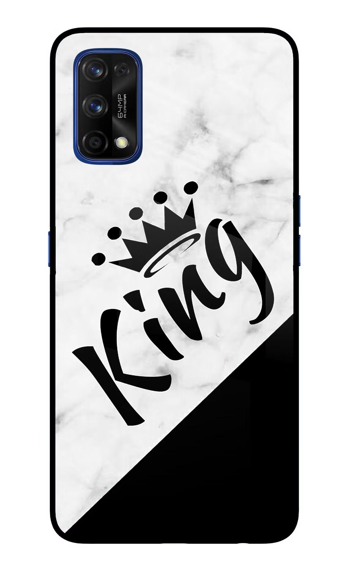 King Realme 7 Pro Back Cover - King Realme 7 Pro Glass Case Back Cover by Casekaro King Realme 7 Pro Glass Case Back Cover by Casekaro