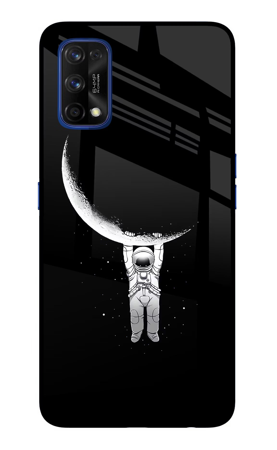 Moon Space Realme 7 Pro Back Cover - Moon Space Realme 7 Pro Glass Case Back Cover by Casekaro Moon Space Realme 7 Pro Glass Case Back Cover by Casekaro
