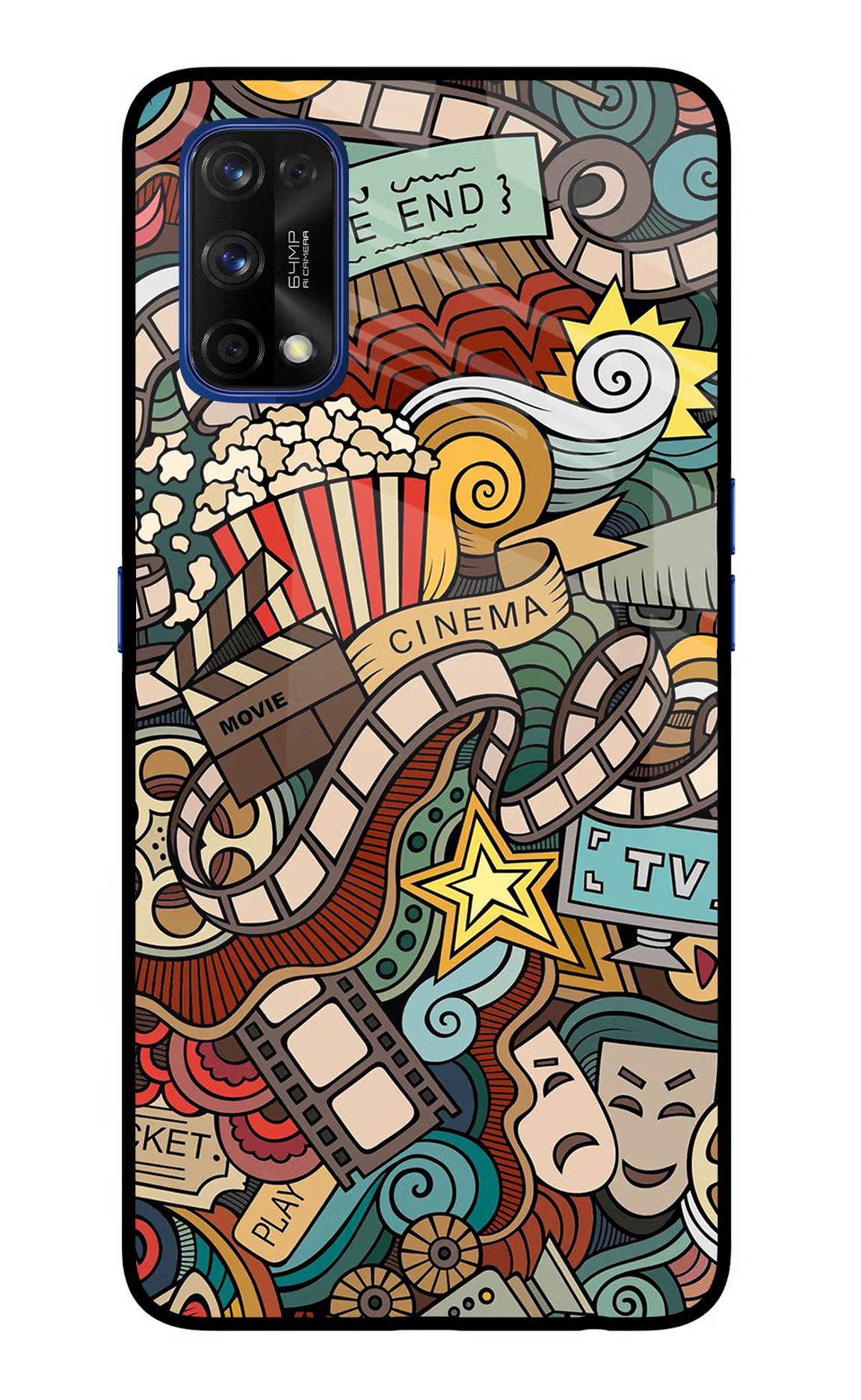 Cinema Abstract Realme 7 Pro Back Cover - Cinema Abstract Realme 7 Pro Glass Case Back Cover by Casekaro Cinema Abstract Realme 7 Pro Glass Case Back Cover by Casekaro
