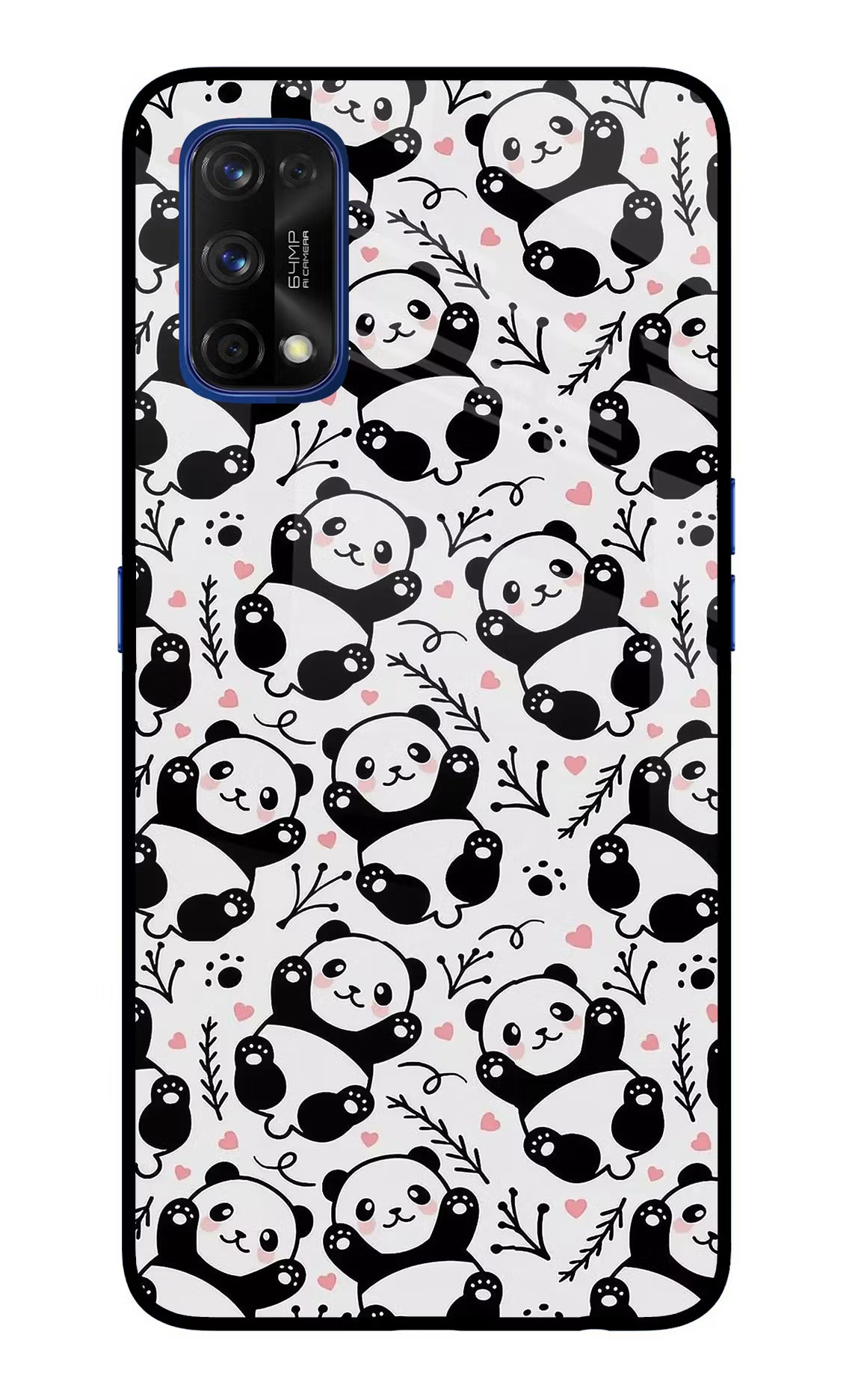 Cute Panda Realme 7 Pro Back Cover - Cute Panda Realme 7 Pro Glass Case Back Cover by Casekaro Cute Panda Realme 7 Pro Glass Case Back Cover by Casekaro
